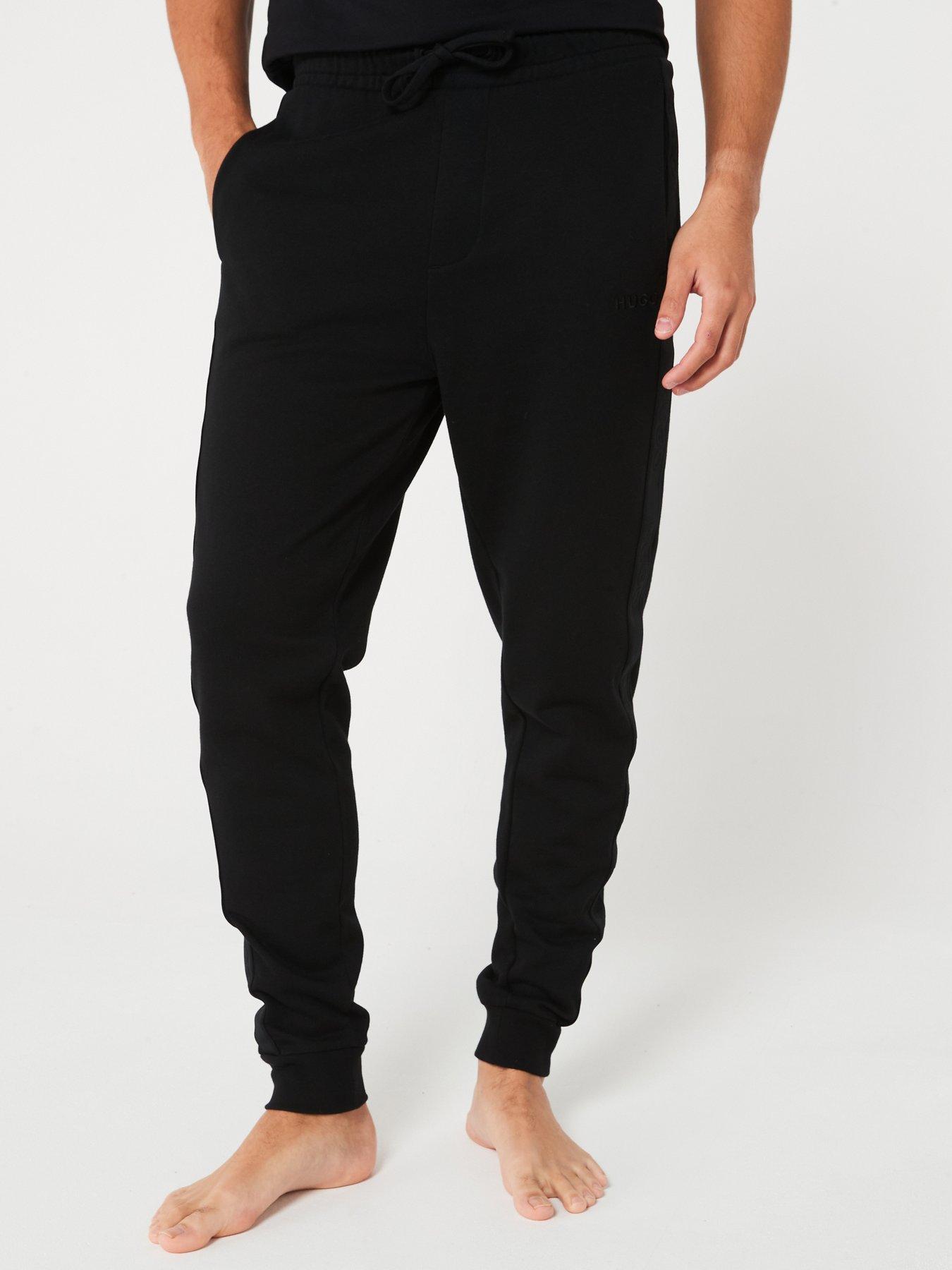 hugo-hugo-tonal-logo-cuff-loungewear-pants-black