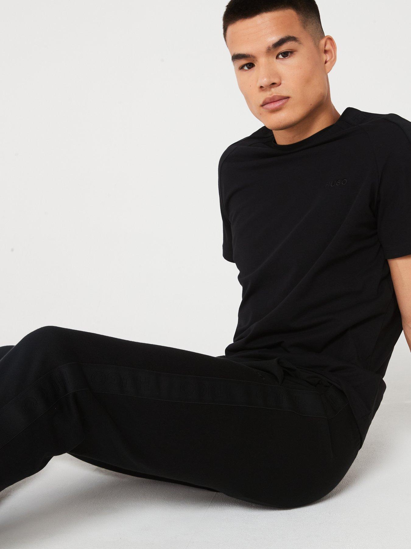 hugo-hugo-tonal-logo-cuff-loungewear-pants-blackdetail