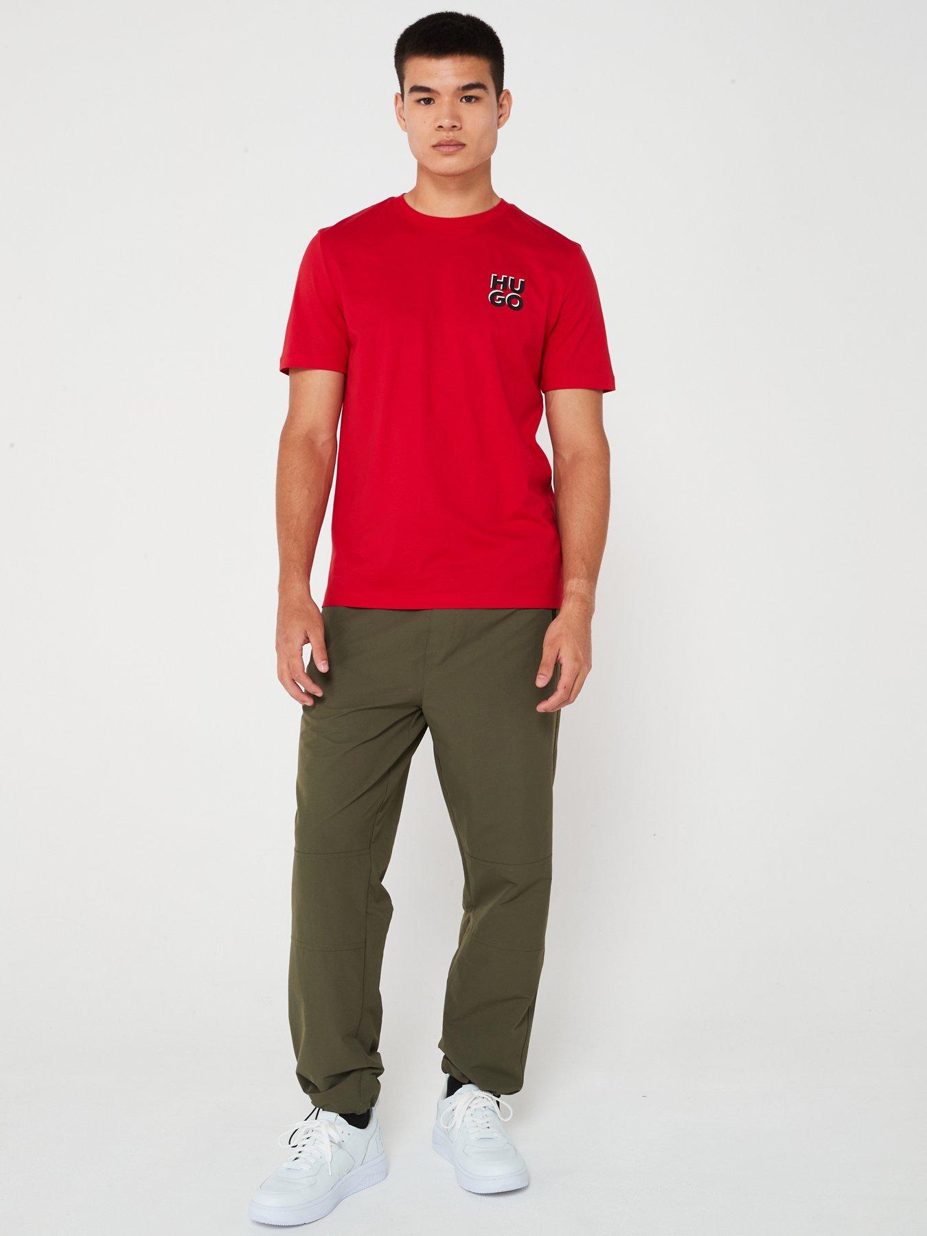 hugo-hugo-dimoniti-regular-fit-stacked-logo-t-shirt-redback