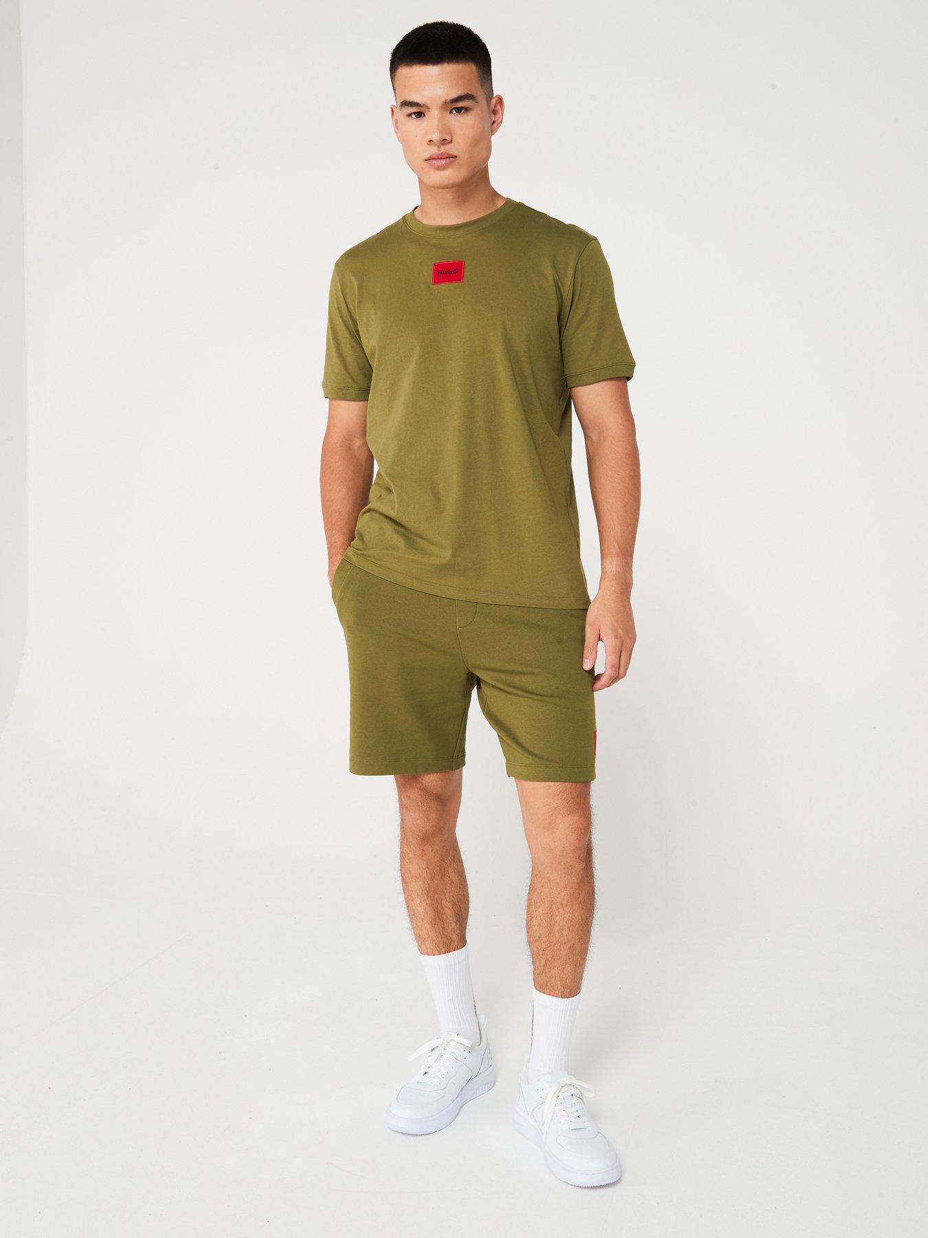 hugo-hugo-diragolino212-regular-fit-centre-patch-logo-t-shirt-khaki-greenback