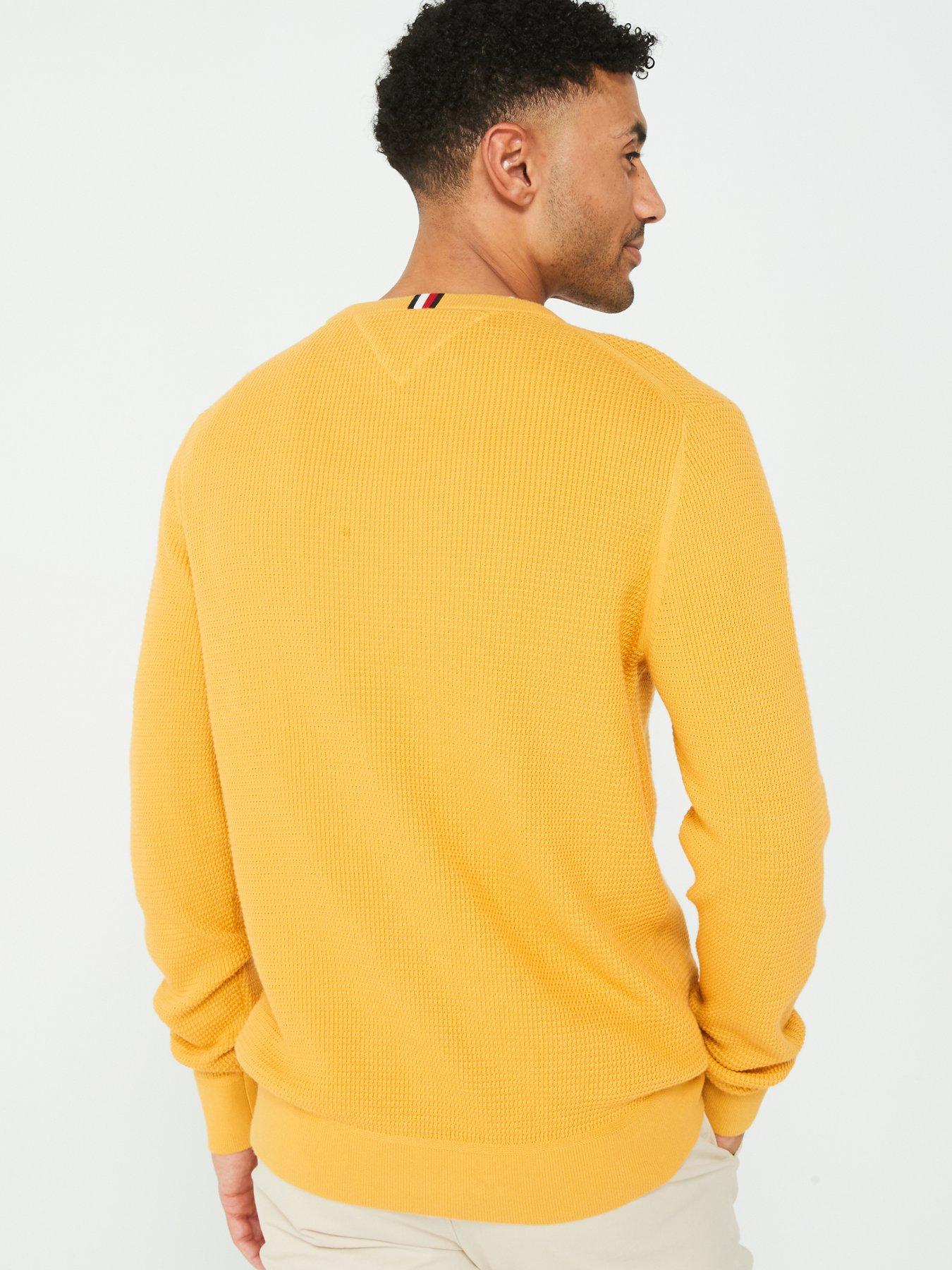 tommy-hilfiger-tommy-hilfiger-refined-structure-cotton-crew-knitted-jumper-dark-yellowstillFront