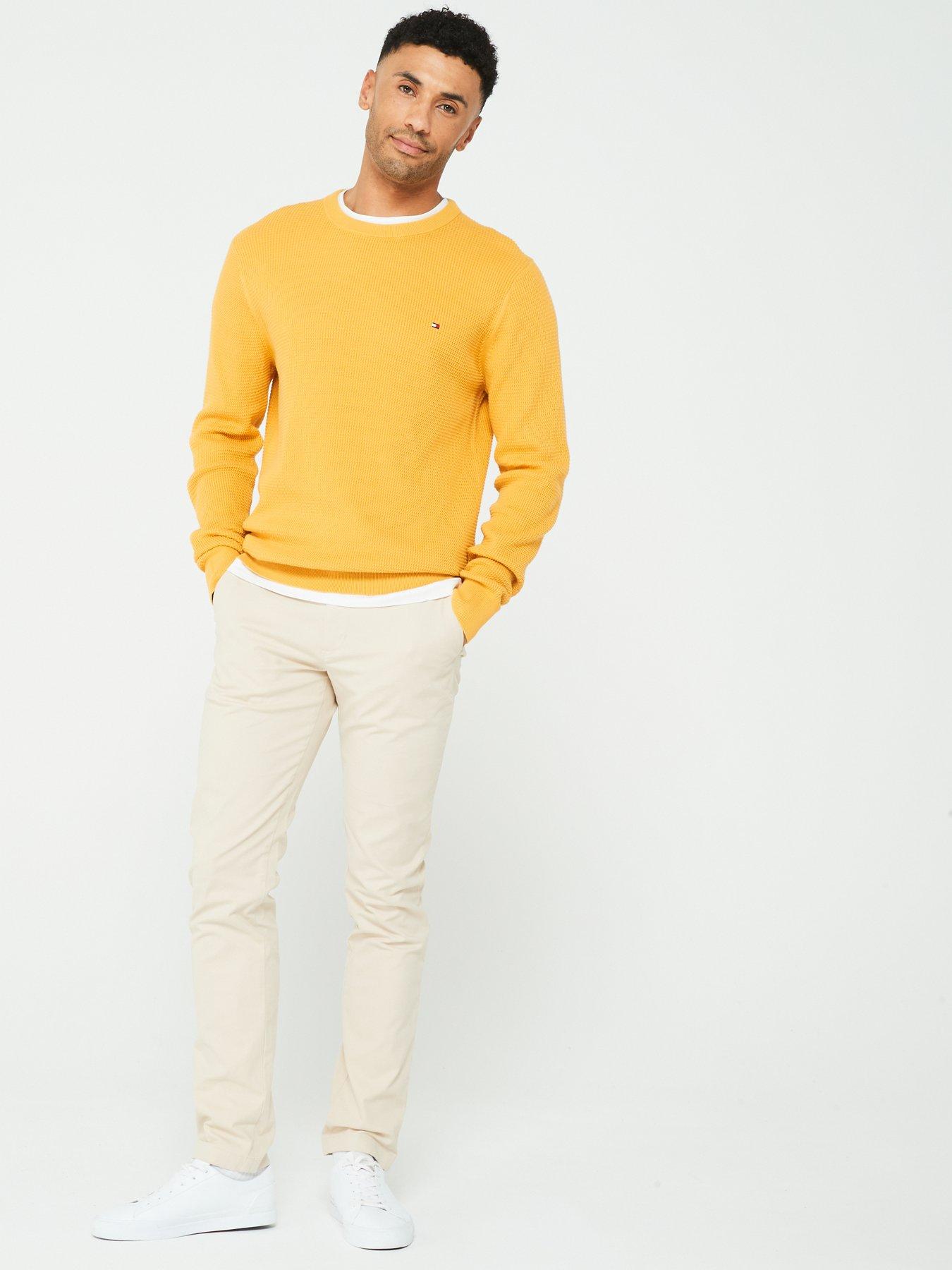 tommy-hilfiger-tommy-hilfiger-refined-structure-cotton-crew-knitted-jumper-dark-yellowback