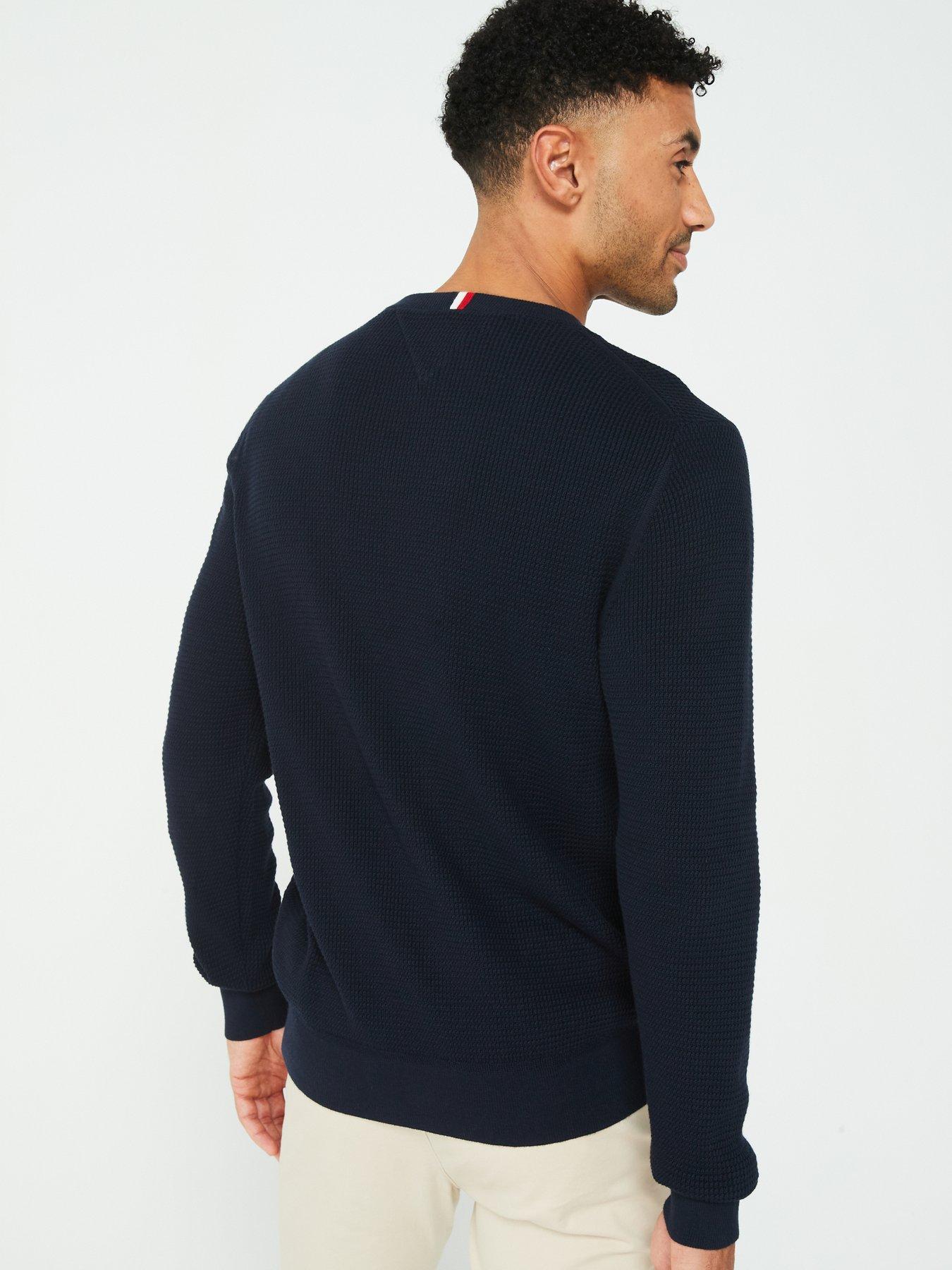 tommy-hilfiger-tommy-hilfiger-refined-structure-cotton-crew-knitted-jumper-navystillFront