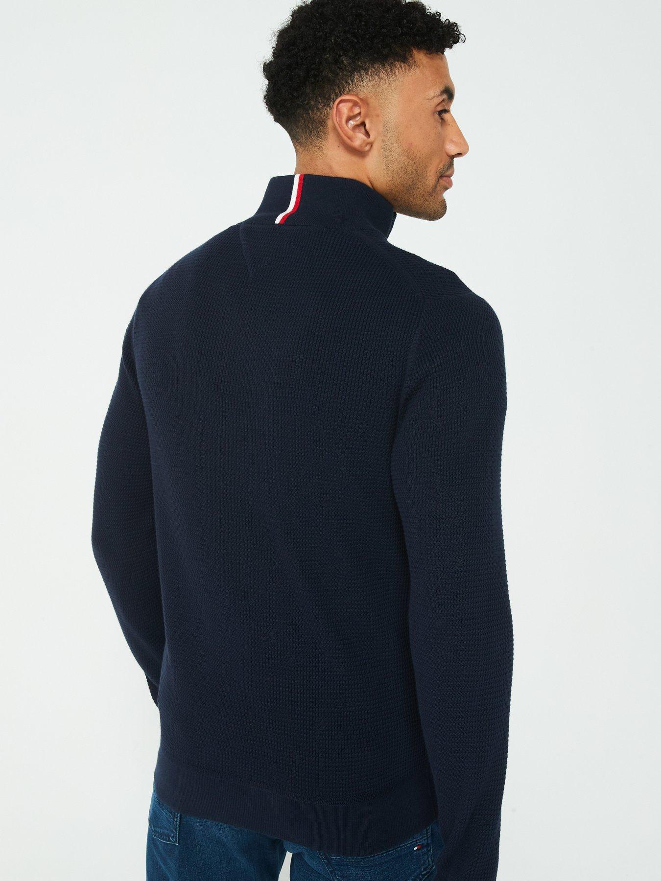 tommy-hilfiger-tommy-hilfiger-refined-structure-cotton-14-zip-knitted-jumper-navystillFront