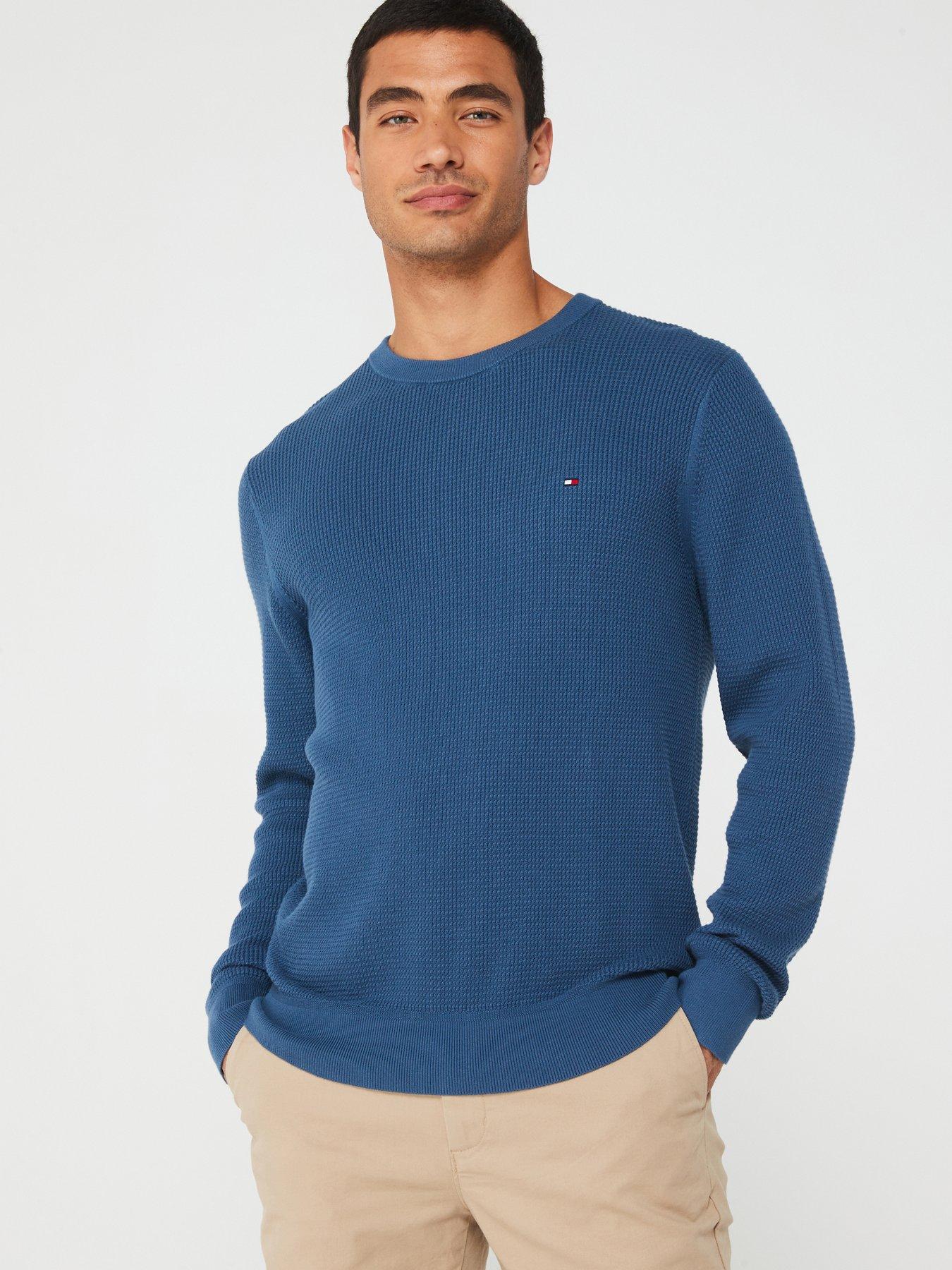 tommy-hilfiger-tommy-hilfiger-refined-structure-cotton-crew-knitted-jumper-blue