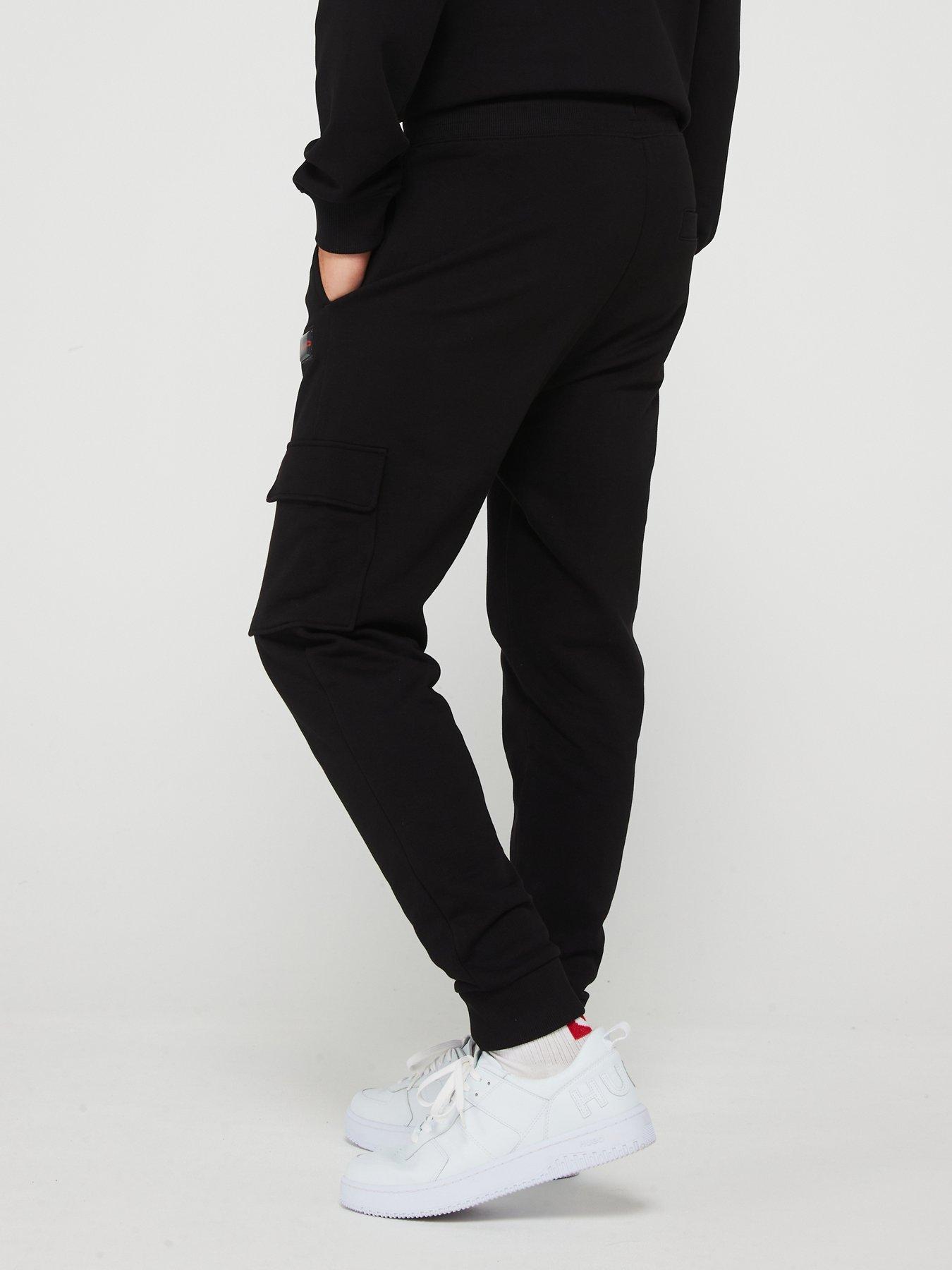 hugo-hugo-dwellrom-relaxed-fit-gel-logo-cargo-joggers-blackstillFront