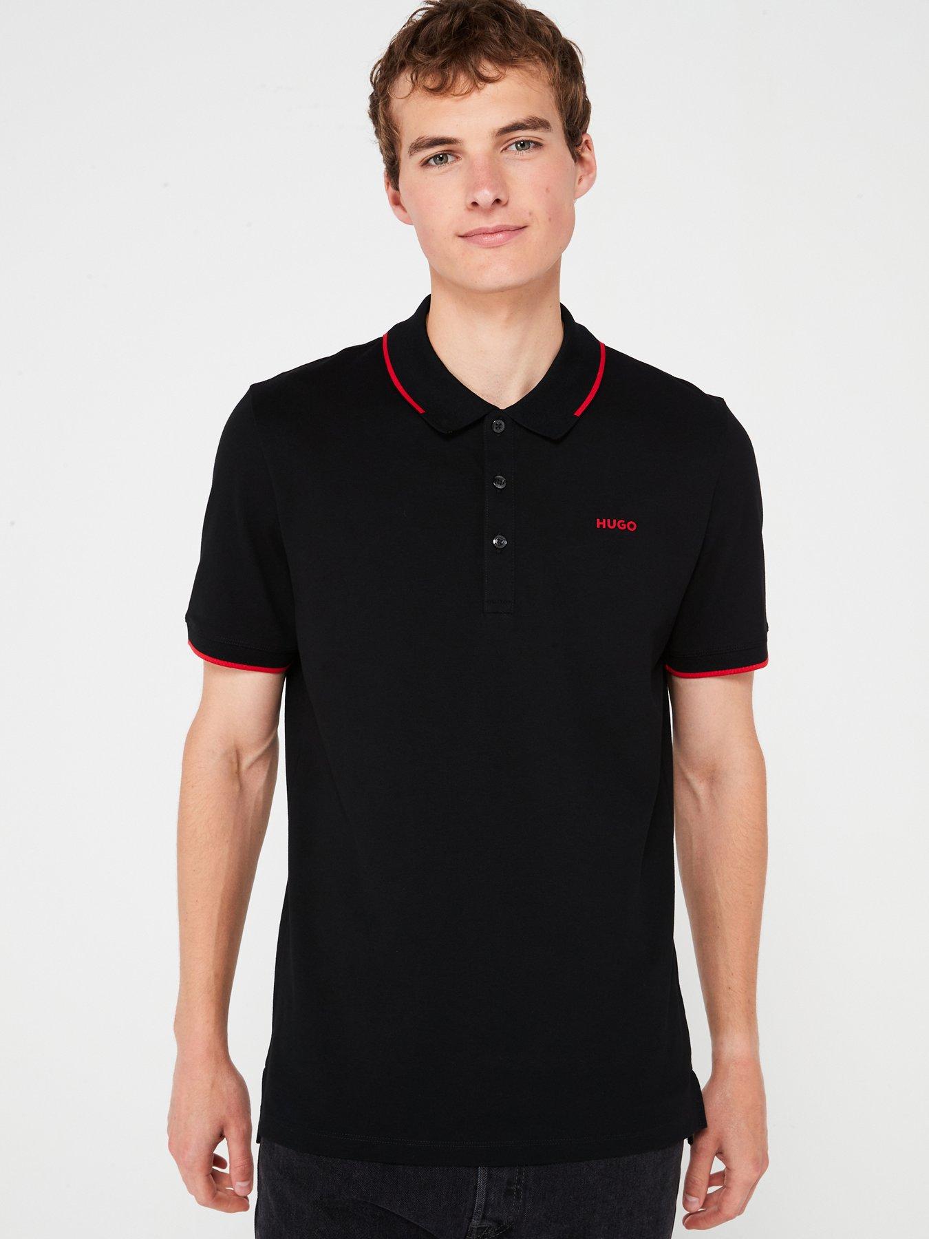 hugo-dinoso222-slim-fit-tipping-polo-shirt-blackred