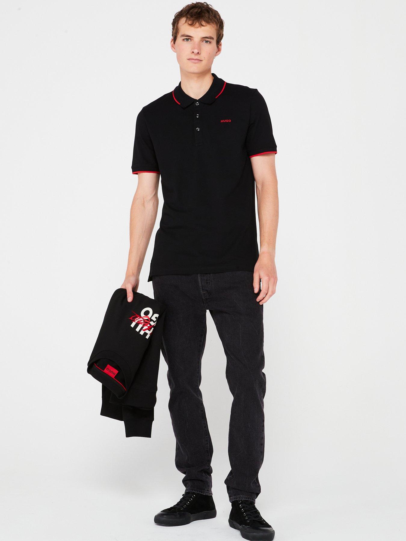 hugo-dinoso222-slim-fit-tipping-polo-shirt-blackredback