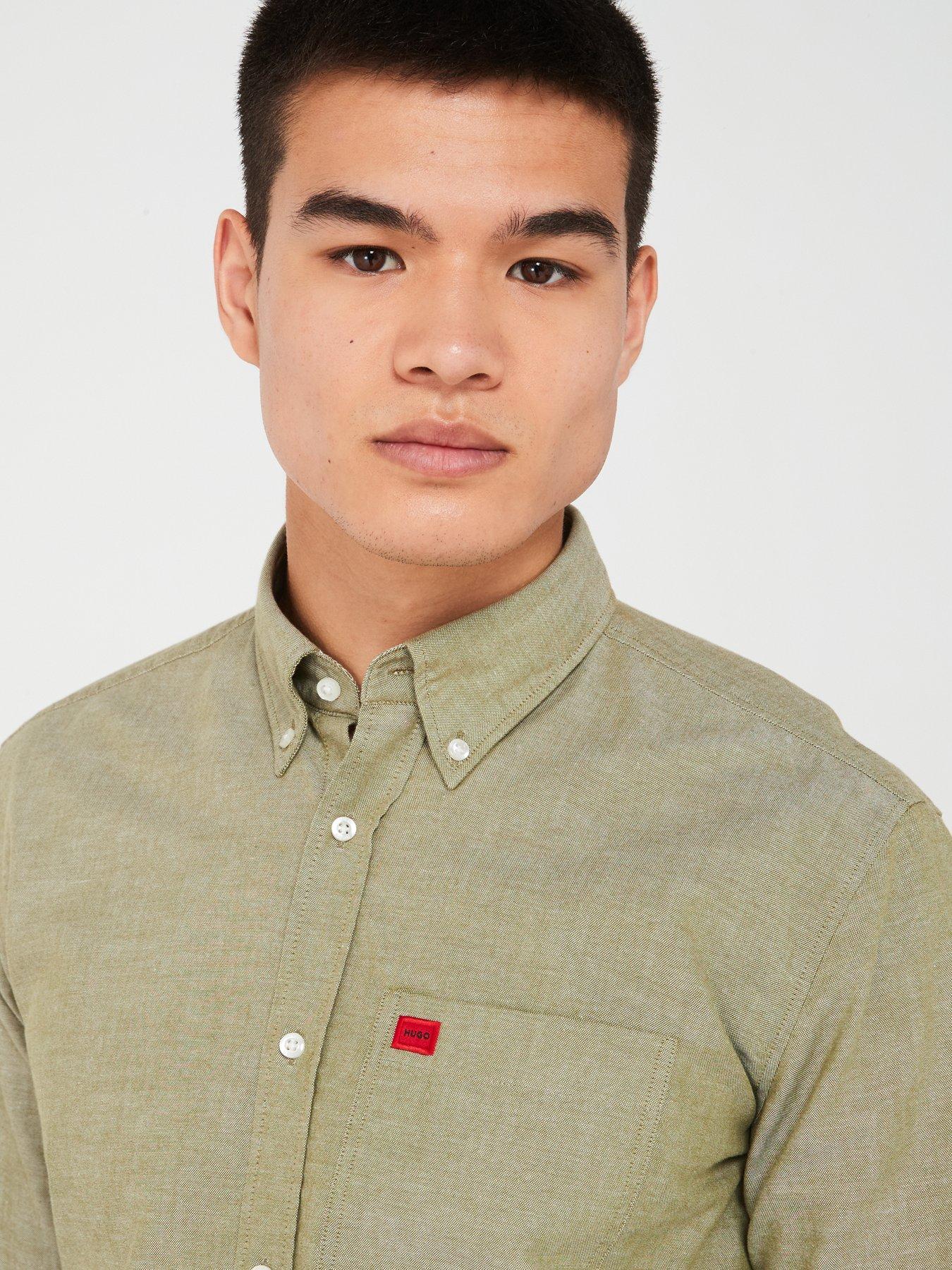 hugo-hugo-evito-slim-fit-oxford-cotton-pocket-shirt-khaki-greendetail