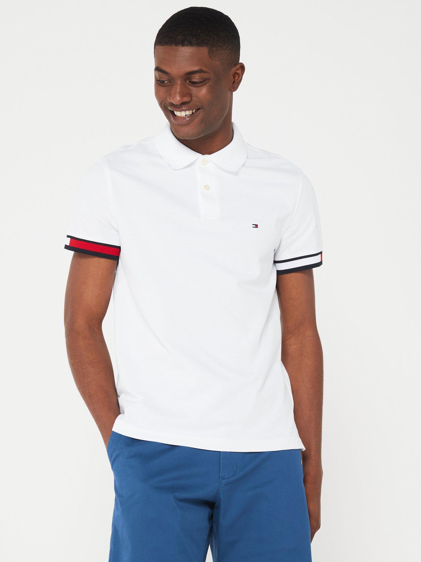 tommy-hilfiger-tommy-hilfiger-flag-cuff-flag-slim-fit-polo-shirt-white