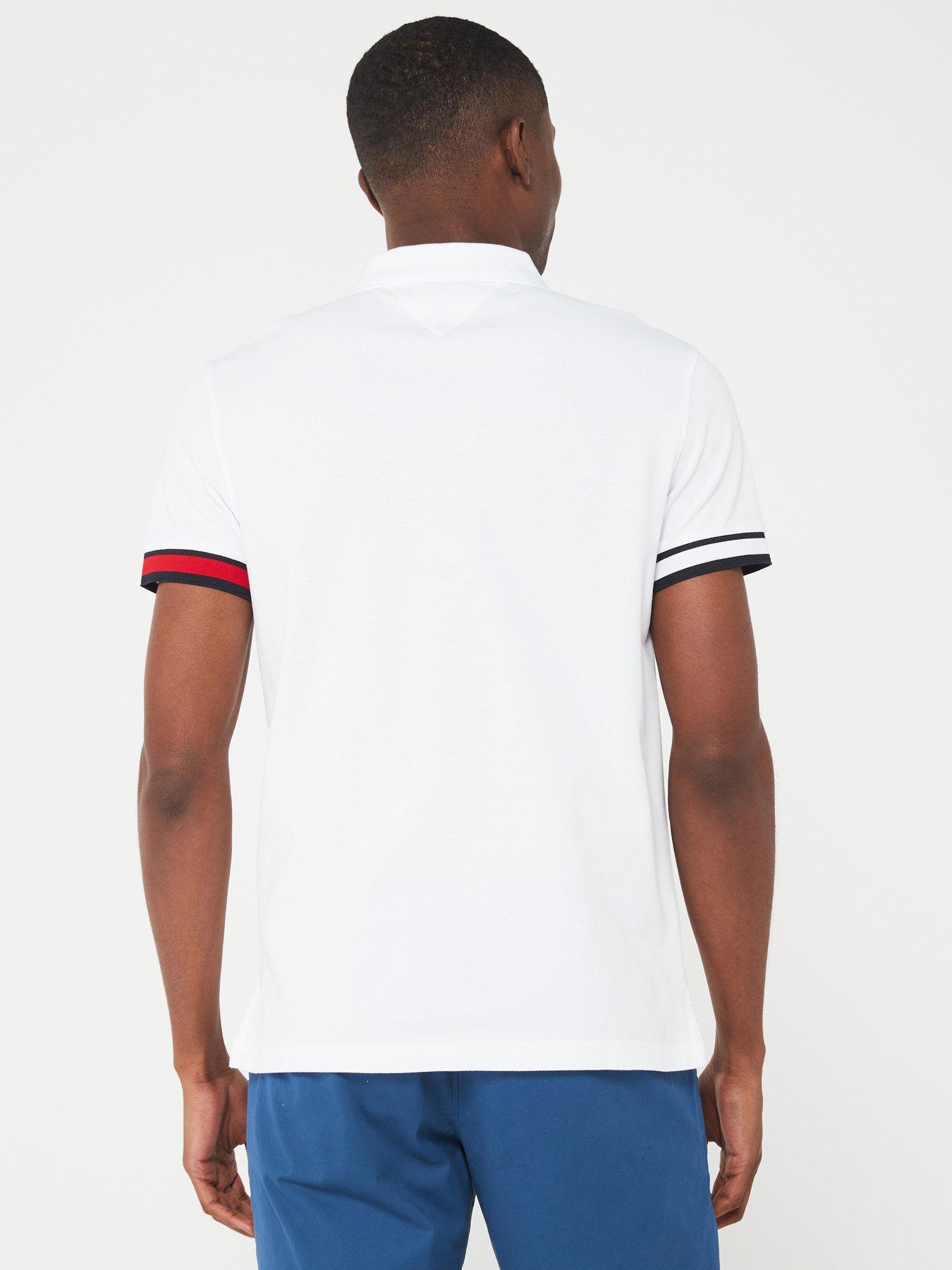 tommy-hilfiger-tommy-hilfiger-flag-cuff-flag-slim-fit-polo-shirt-whitestillFront