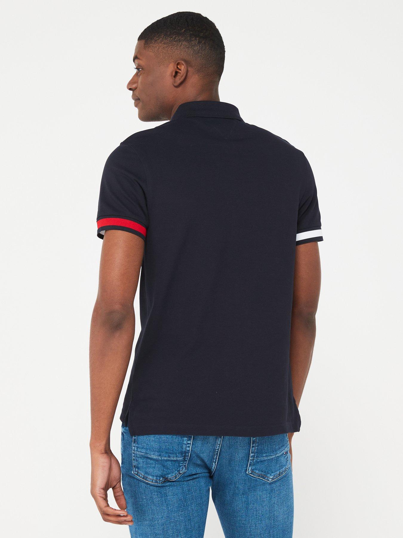 tommy-hilfiger-tommy-hilfiger-flag-cuff-flag-slim-fit-polo-shirt-navystillFront