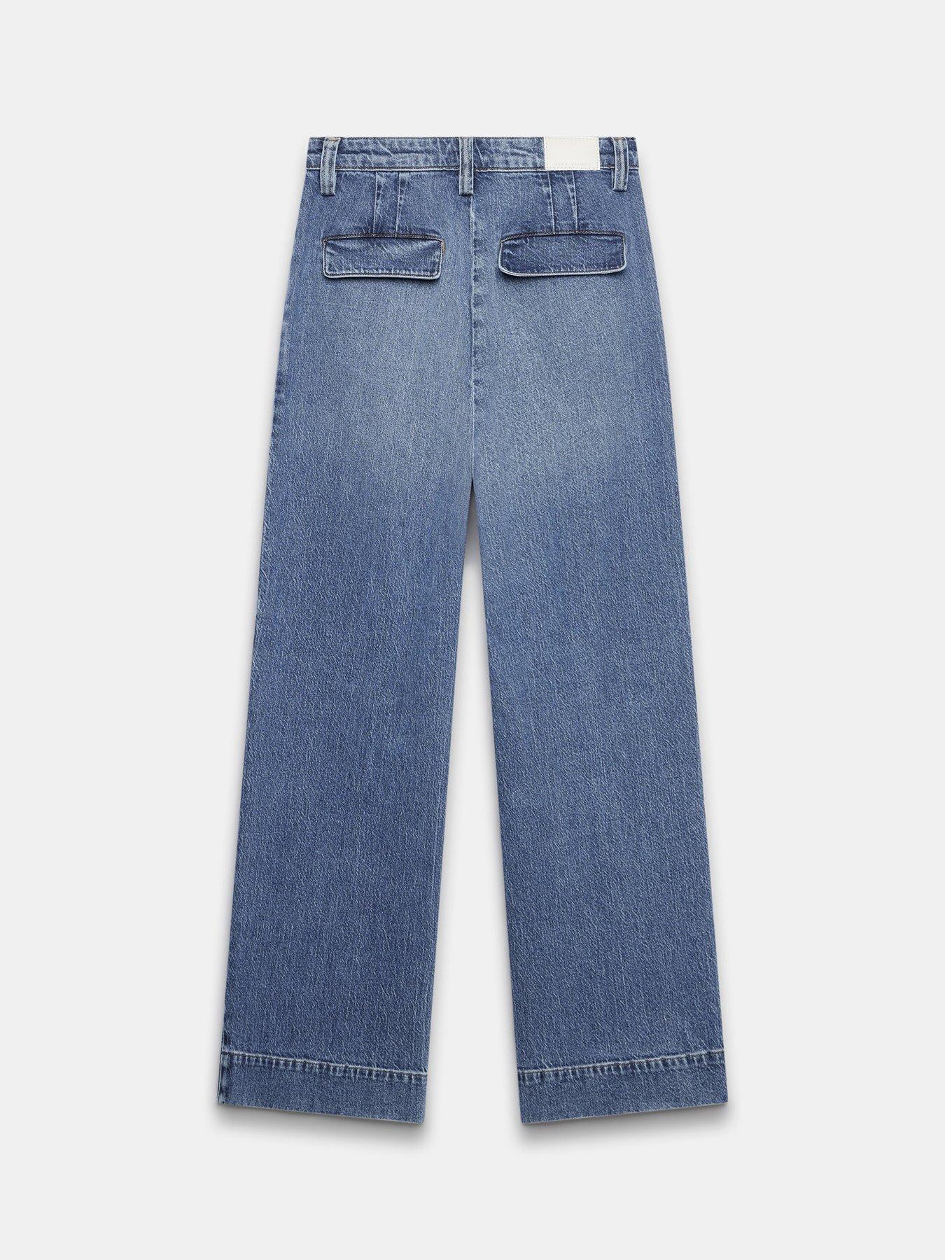 Image 6 of 6 of Mint Velvet Indigo Pleat Front Wide Jeans