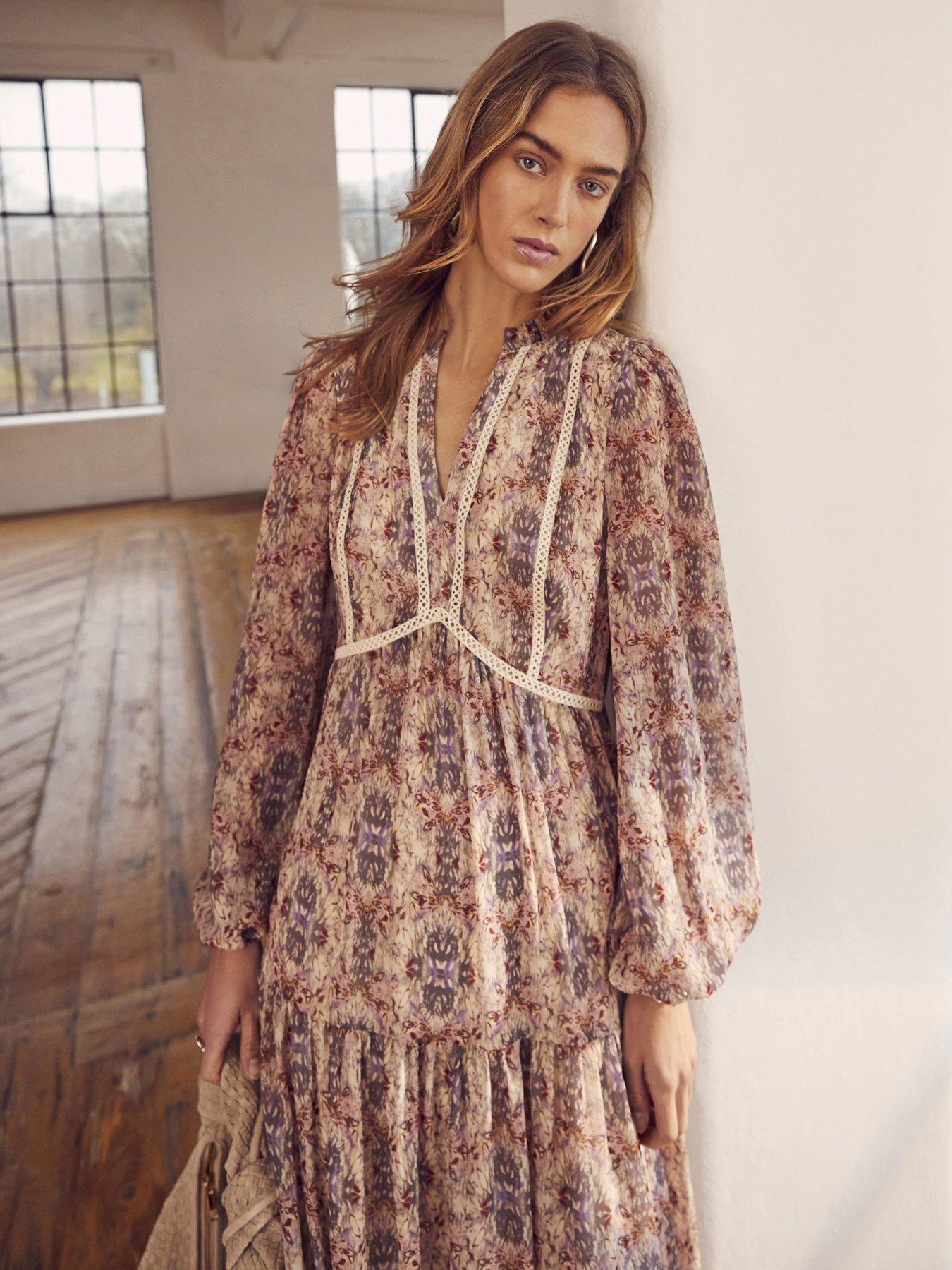 Mint Velvet Neutral Print Boho Maxi Dress Very Ireland