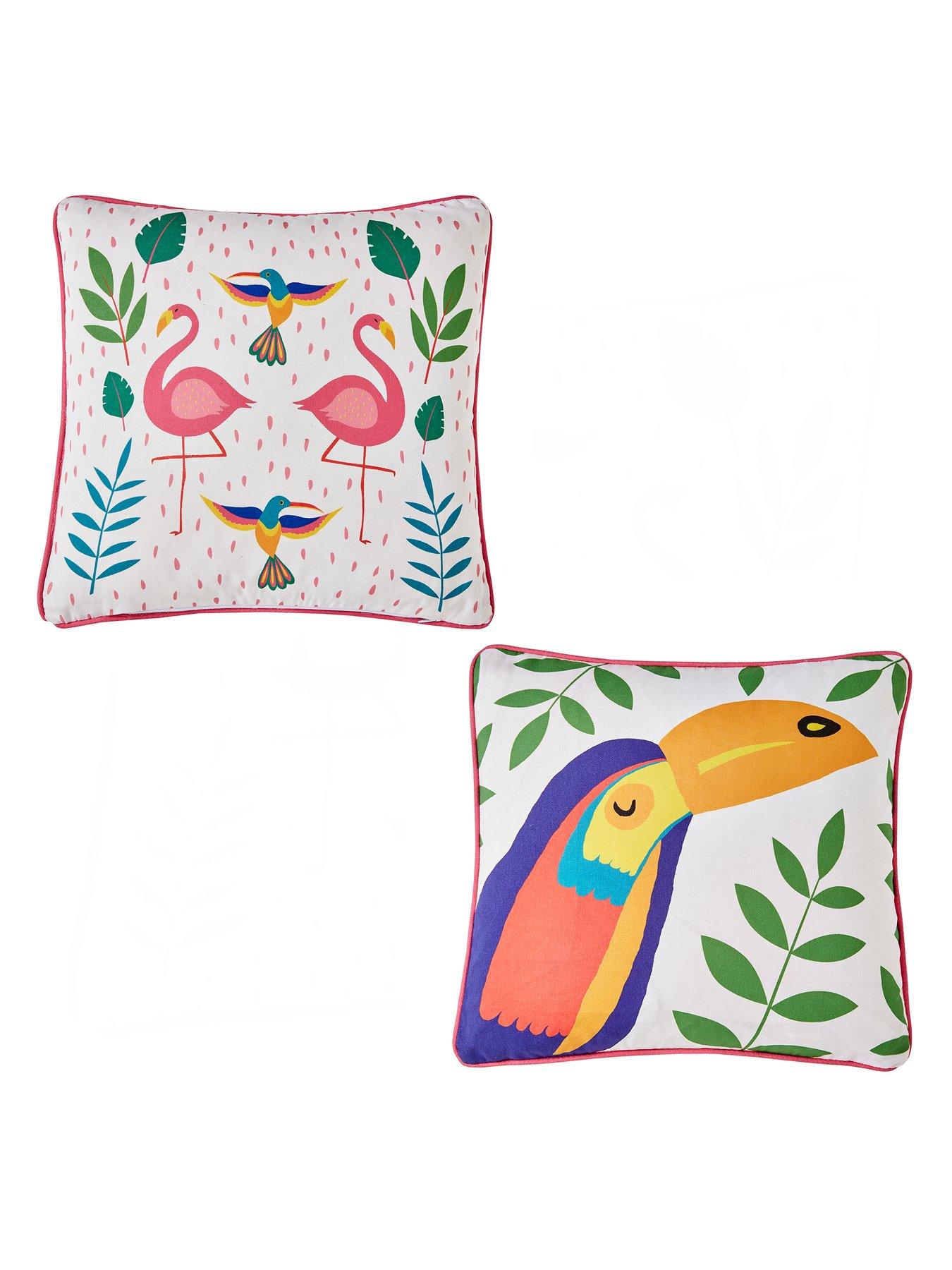 Image 4 of 5 of Fusion Tropical Flamingo Outdoor Cushion