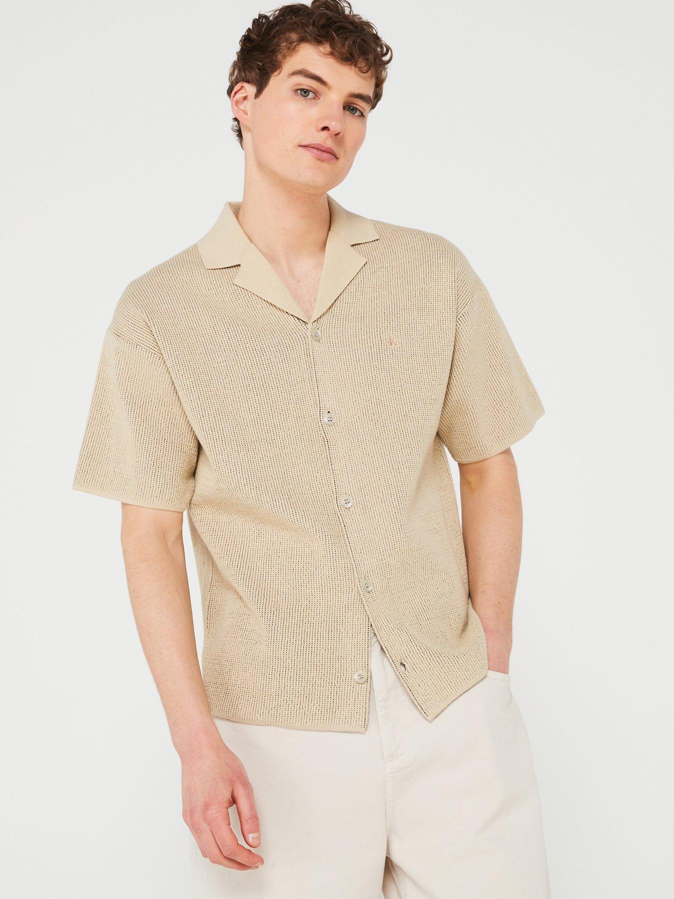 calvin-klein-jeans-calvin-klein-jeans-cuban-knitted-short-sleeve-shirt-beige