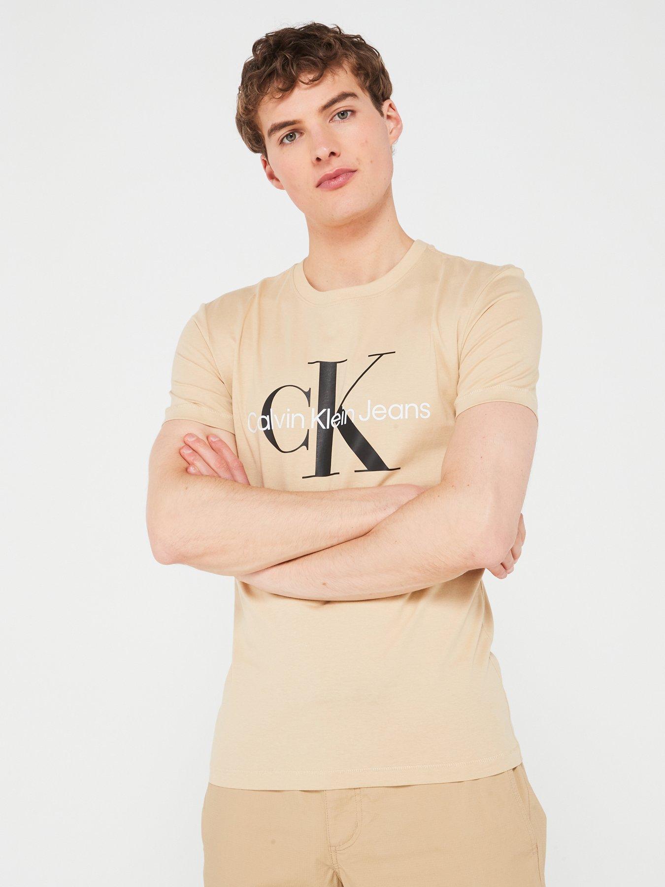 Calvin Klein Jeans Calvin Klein Jeans Central Monologo T shirt Beige Very Ireland