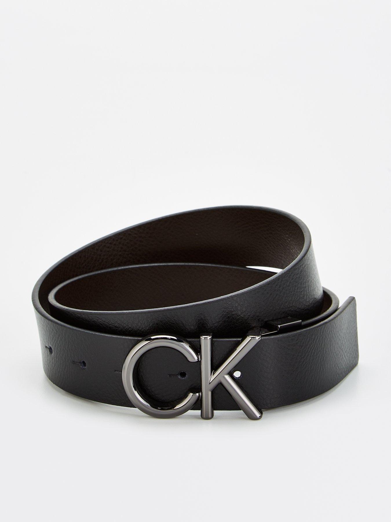 Calvin Klein Calvin Klein Adjustable Beveled Plaque 3.5cm Leather Belt Black Very Ireland