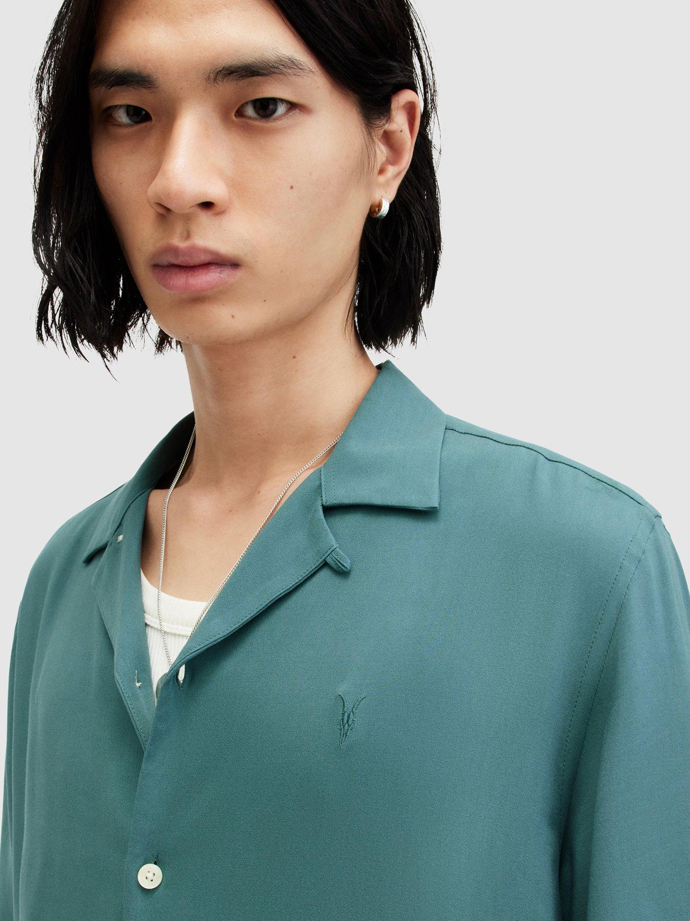 allsaints-venice-short-sleeve-shirt-aquaoutfit