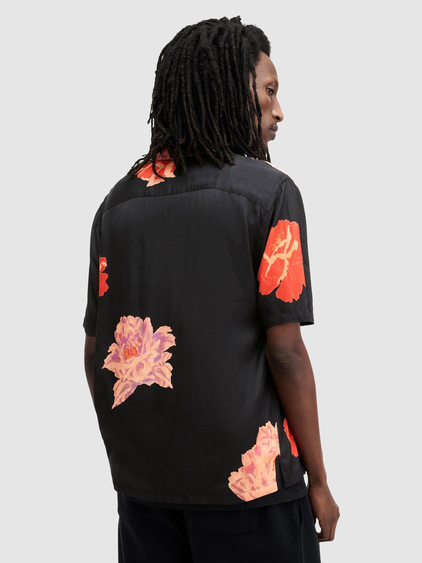 allsaints-roze-printed-short-sleeve-shirt-blackstillFront