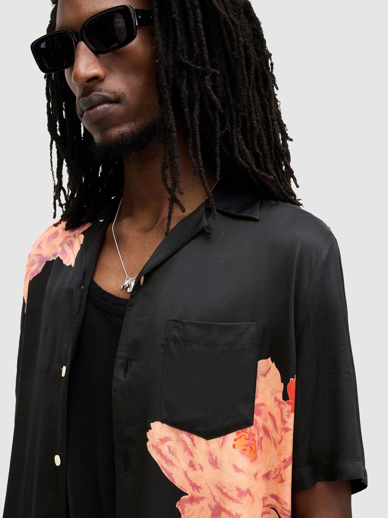 allsaints-roze-printed-short-sleeve-shirt-blackoutfit