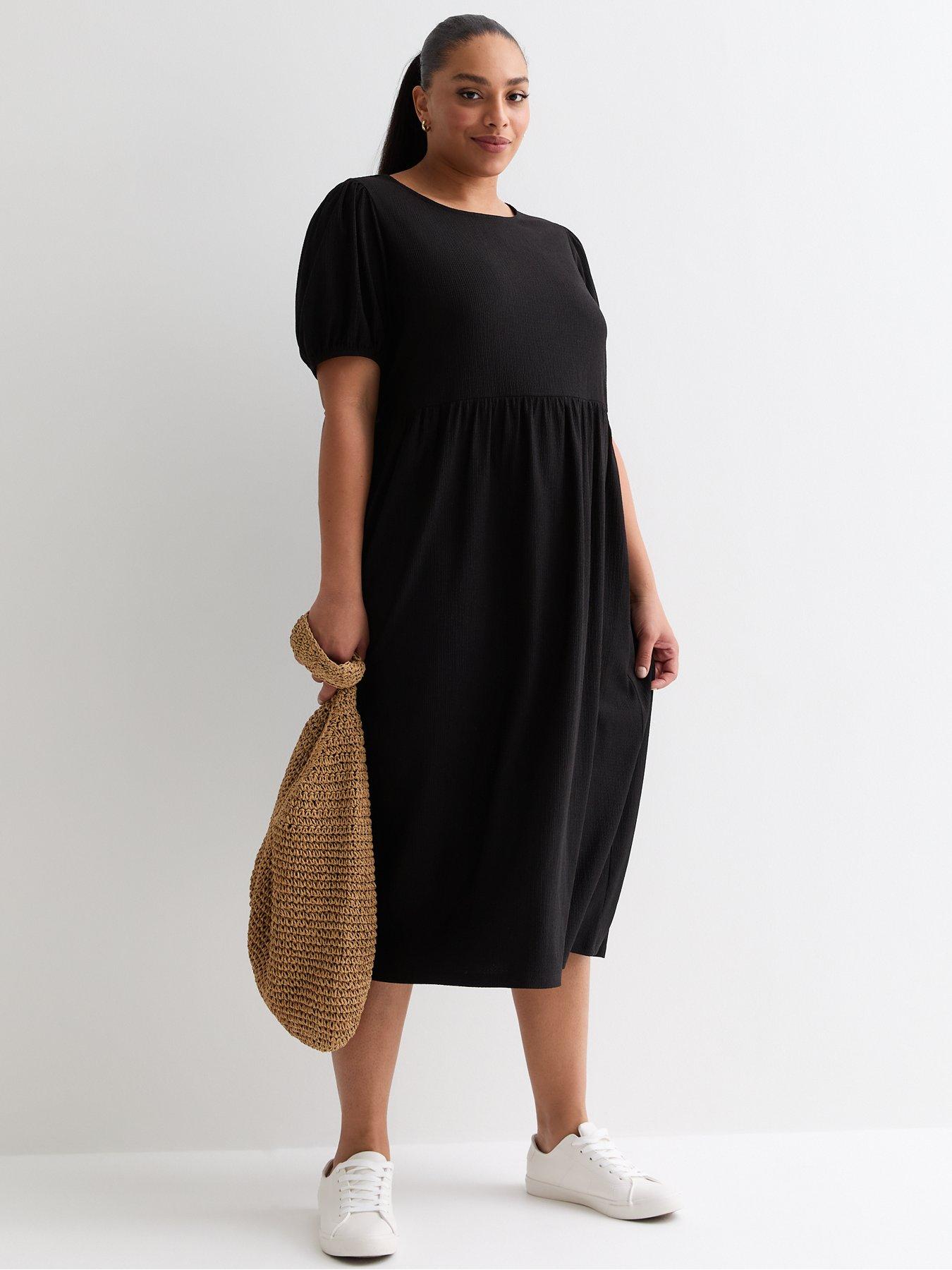 new-look-curves-black-crinkle-jersey-midi-dressfront