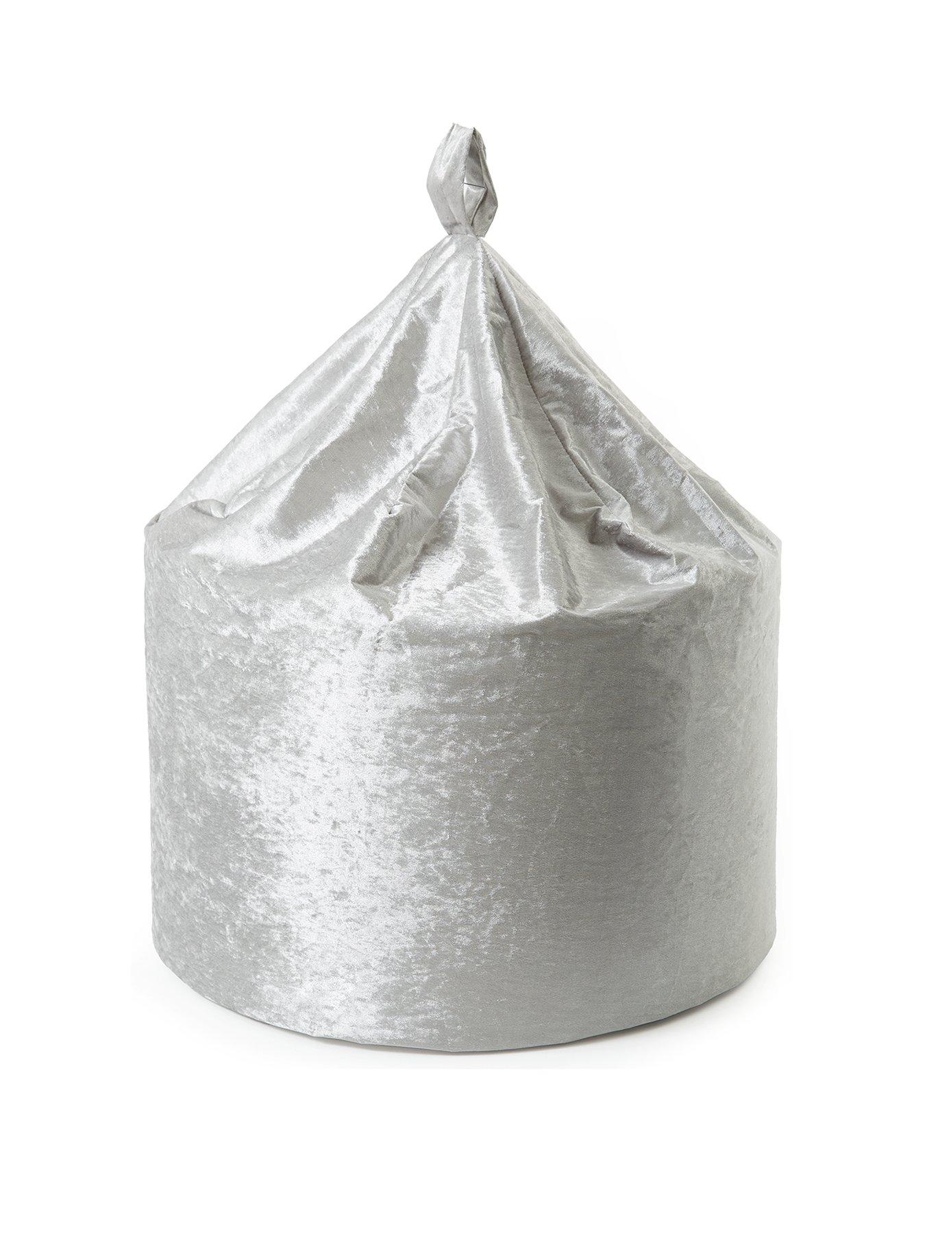 Image 2 of 3 of KAIKOO Crushed Velvet Beanbag - Silver