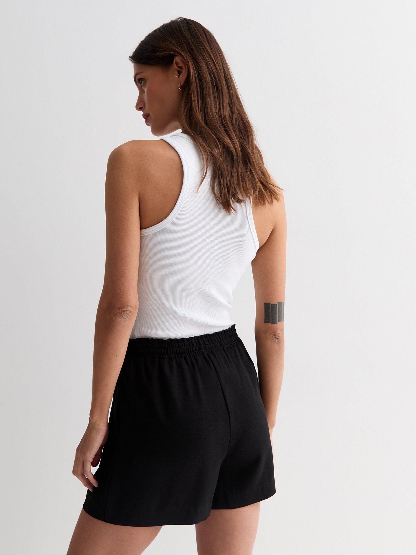 new-look-black-drawstring-waist-shortsstillFront