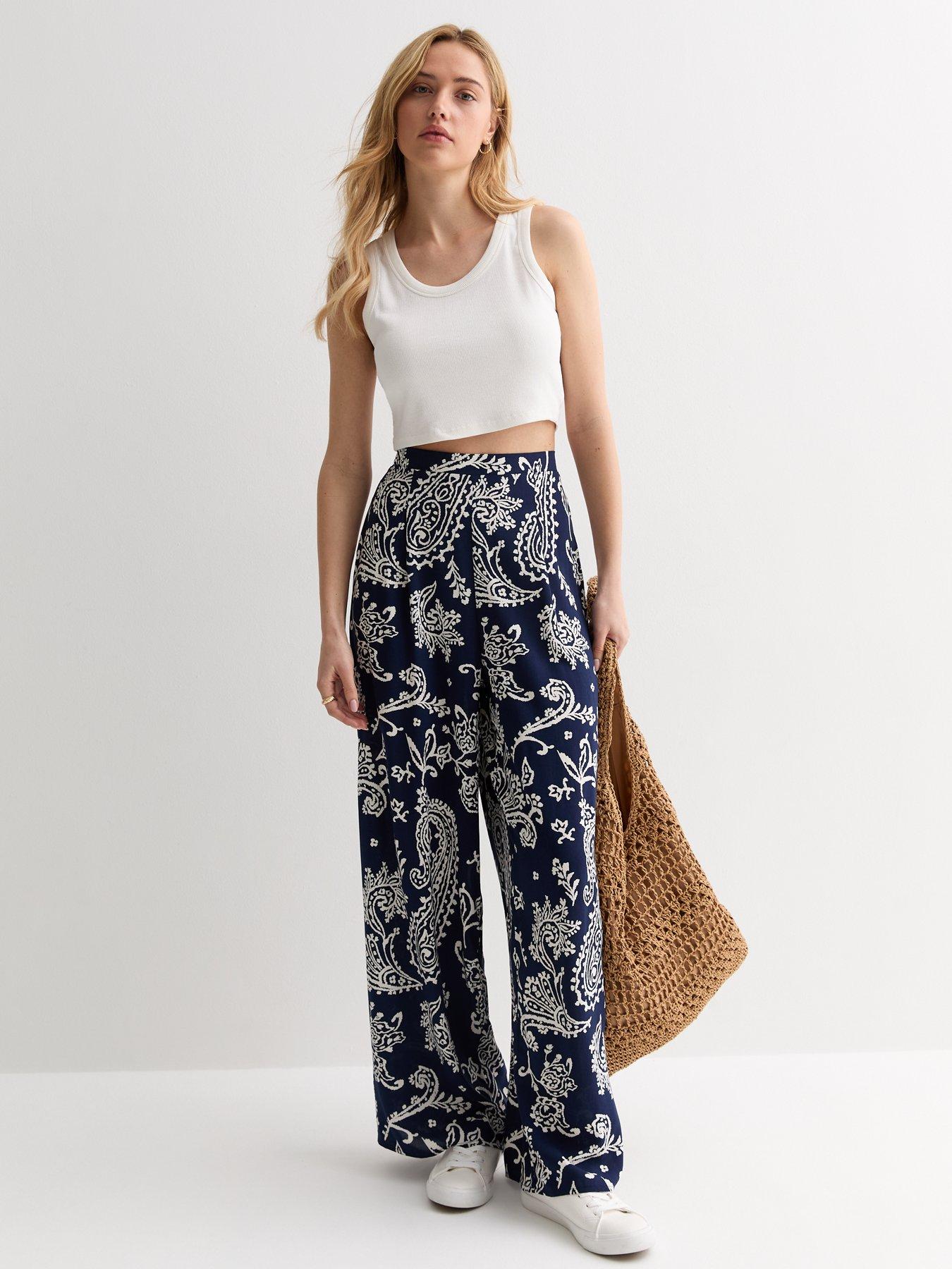 new-look-navy-paisley-print-wide-leg-trousersback