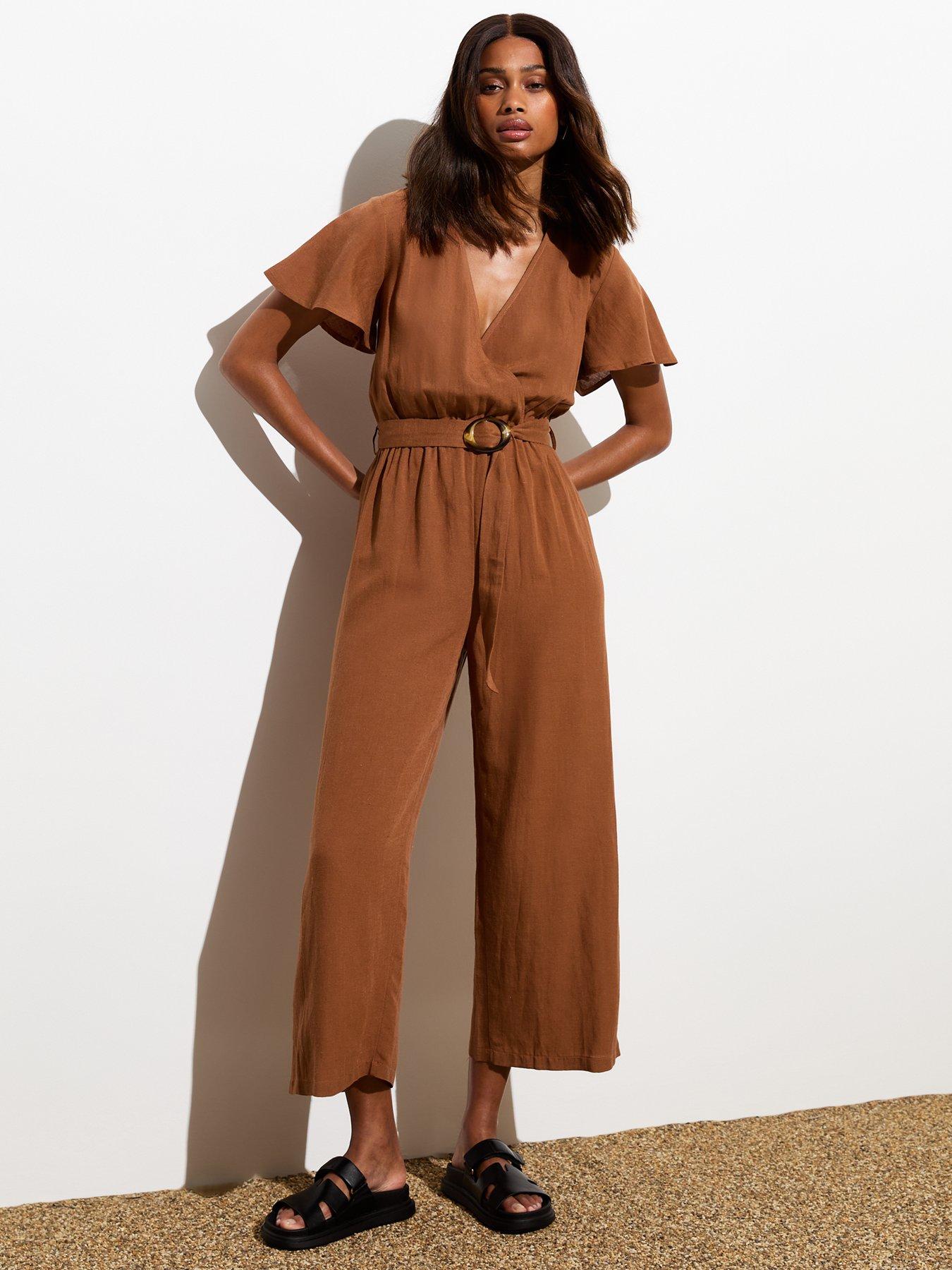 new-look-rust-belted-wrap-wide-leg-jumpsuit