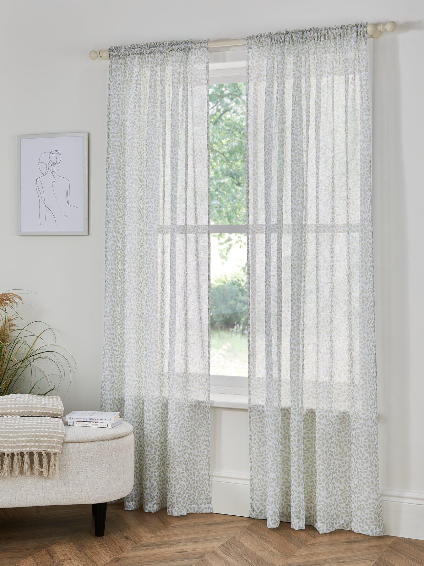 very-home-leaf-trail-slot-top-voile-curtains