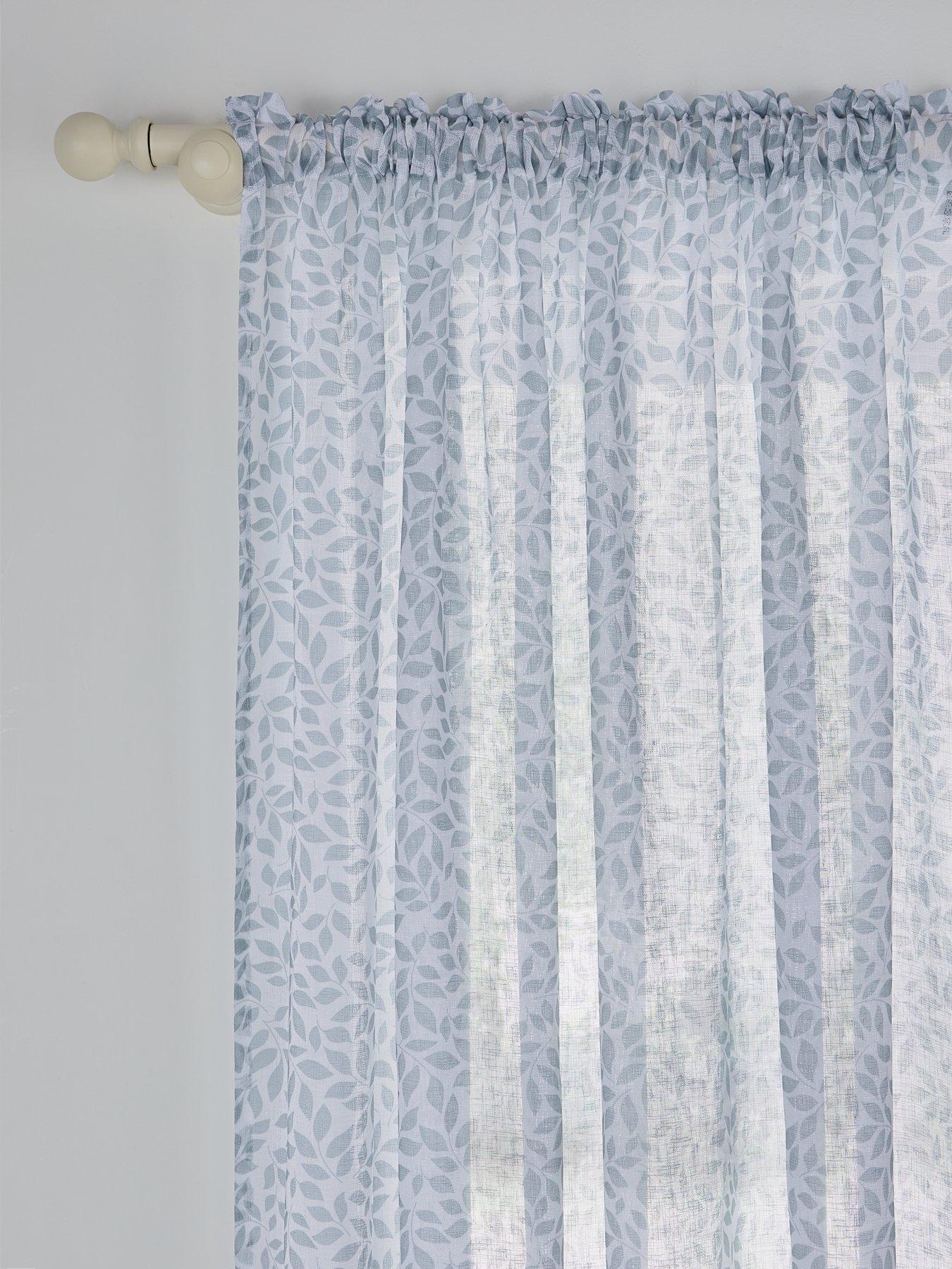 Image 2 of 3 of The Very Collection Leaf Trail Slot Top Voile Curtains