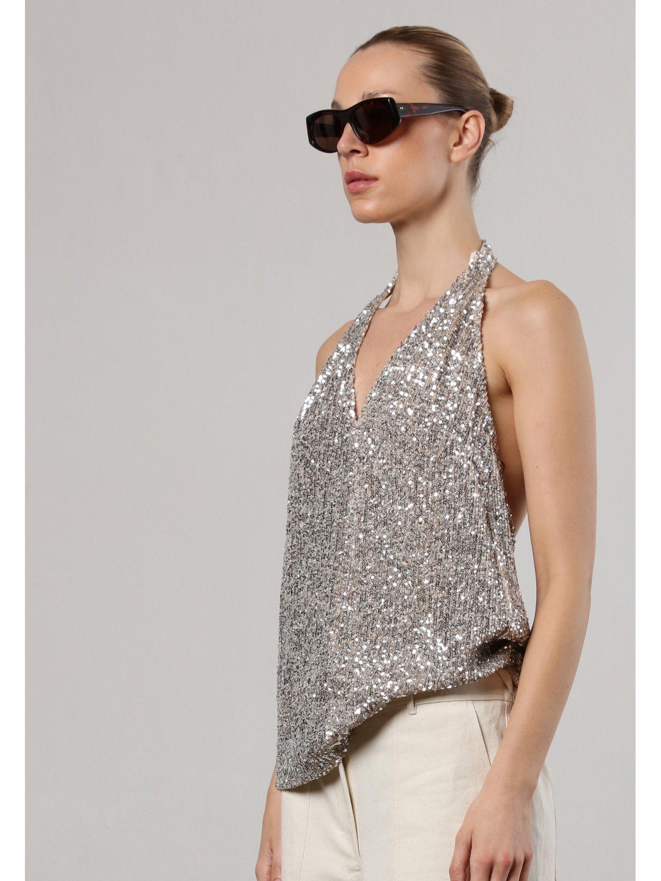 religion-metallic-sequin-backless-top-with-halter-neck-silveroutfit