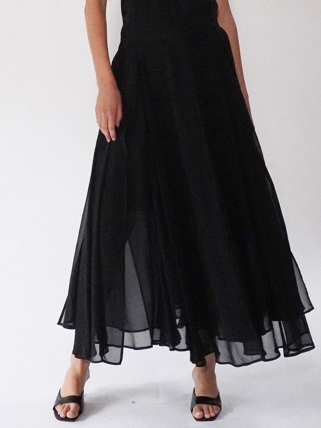 religion-floaty-sheer-multi-layered-olsen-maxi-skirt-black