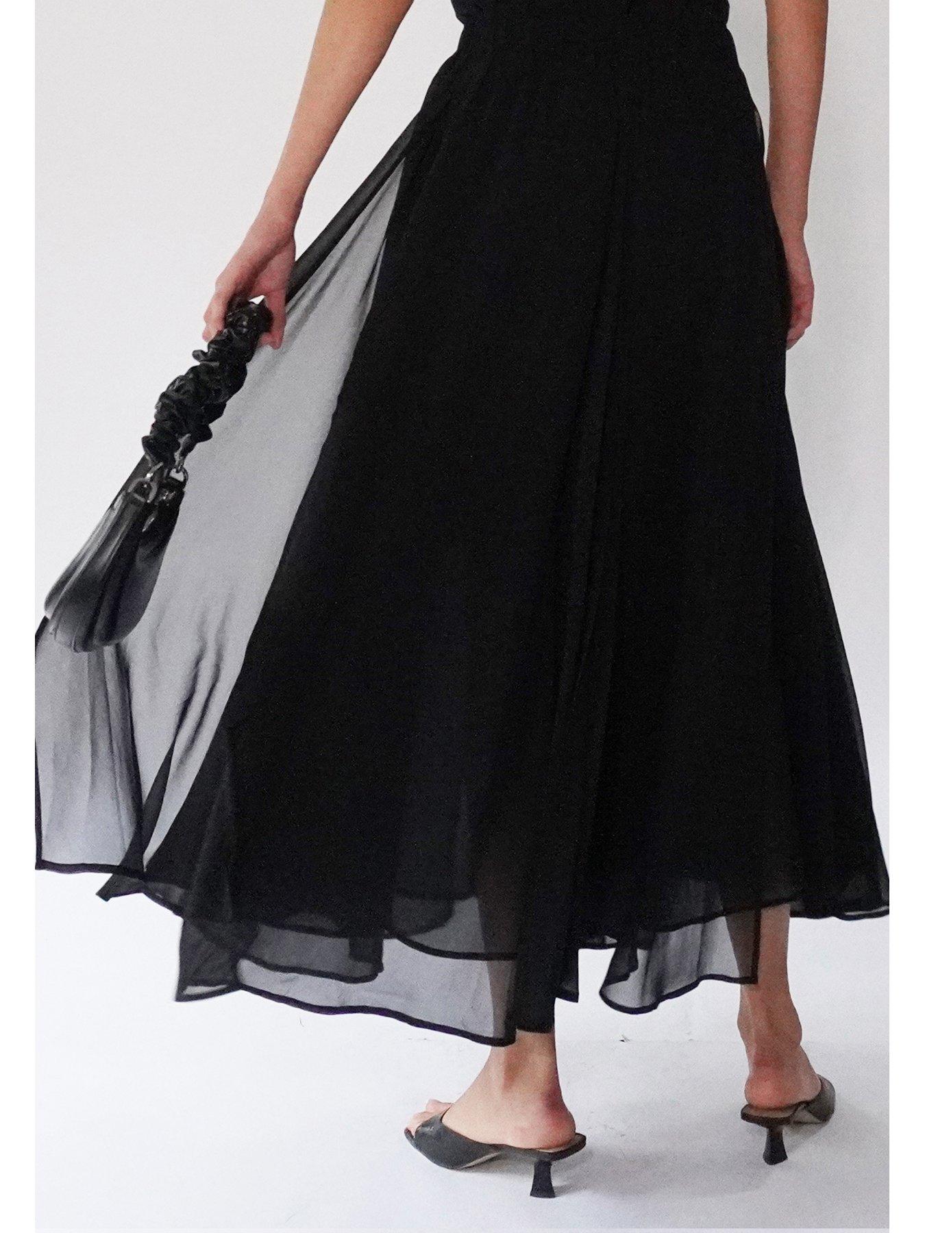 religion-floaty-sheer-multi-layered-olsen-maxi-skirt-blackstillFront