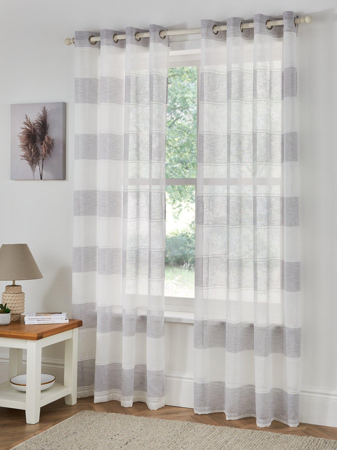 Image of Very Home Rhodes Eyelet Voile Curtains