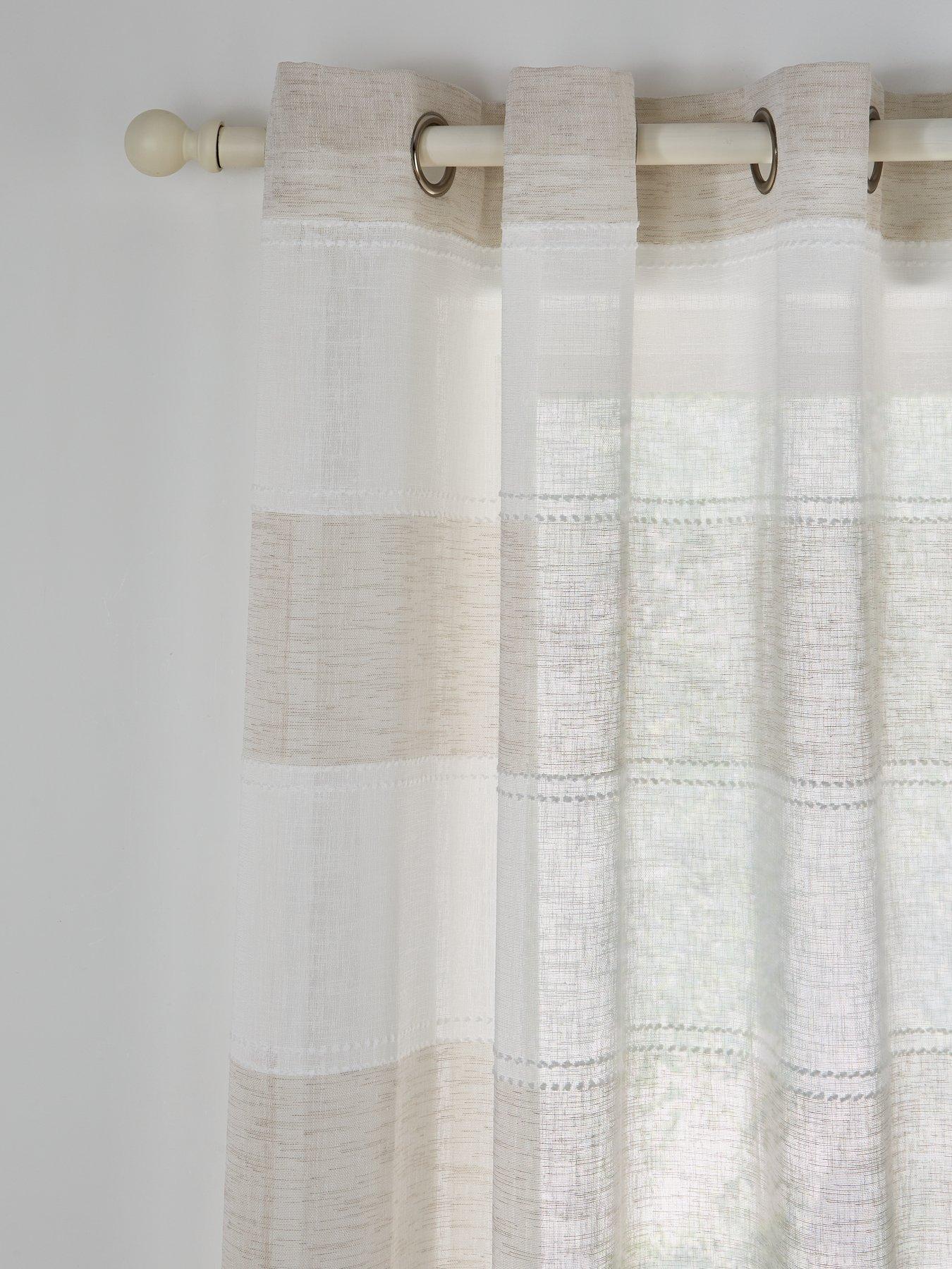 Image 2 of 3 of The Very Collection Rhodes Horizontal Stripe Voile Panel Pair