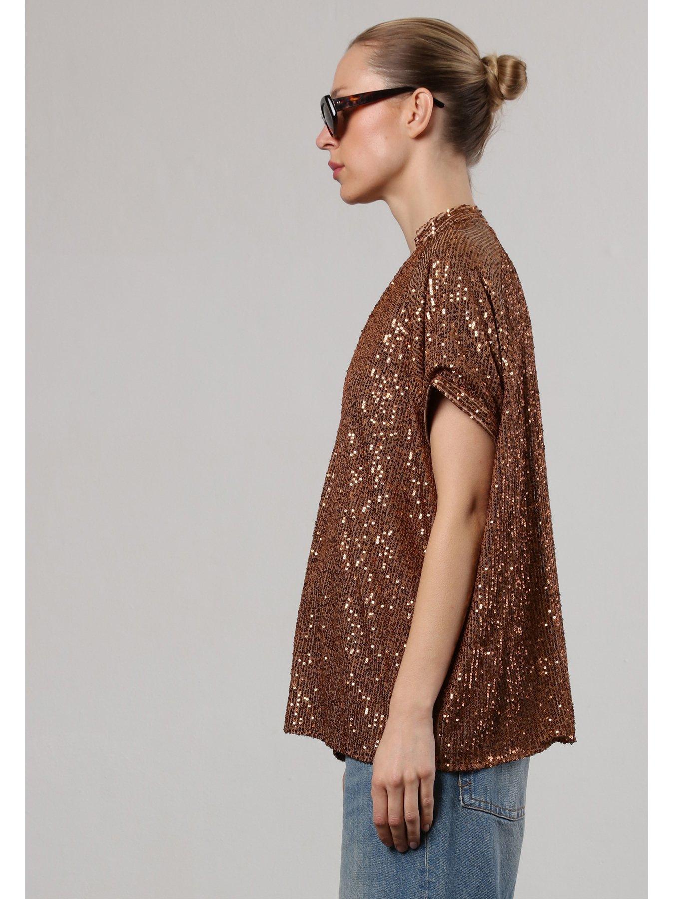 religion-metallic-oversized-tunic-blouse-in-sequin-brownoutfit