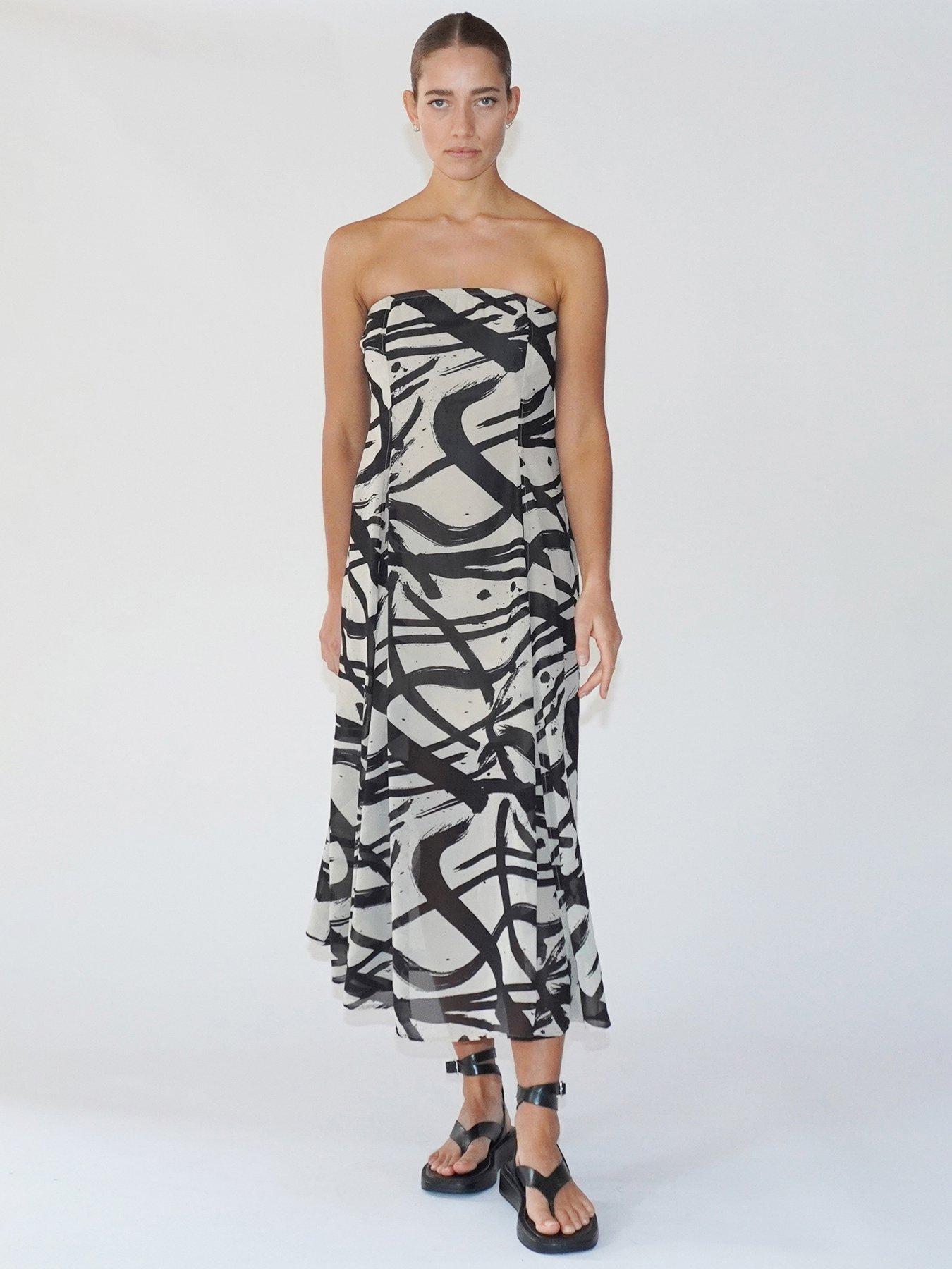 Religion Bandeau Midi Dress - Taupe