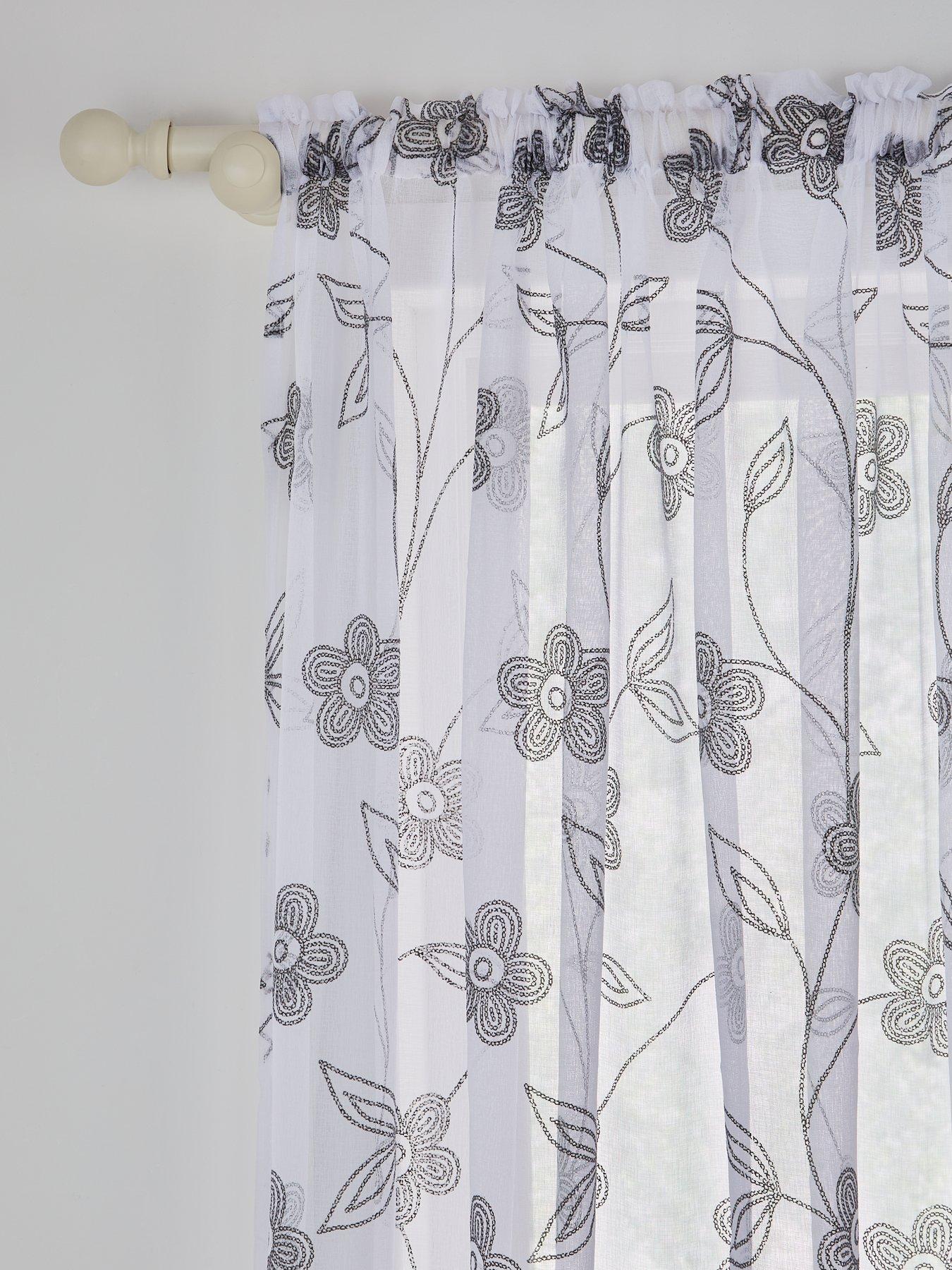 Image 2 of 3 of The Very Collection Vienna Floral Voile Panel Pair