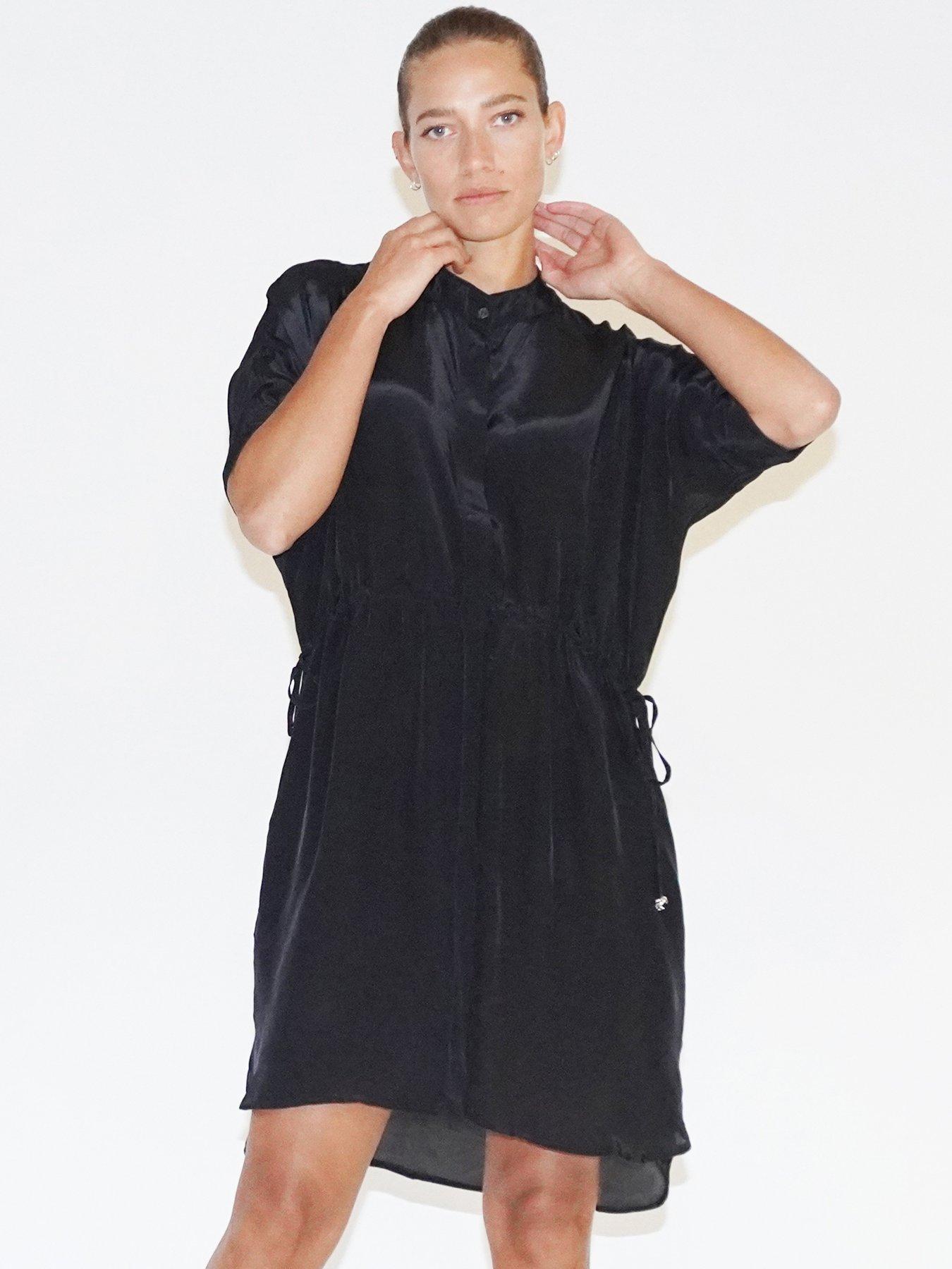 religion-loose-fitting-tunic-shirt-dress-with-tie-waist-blackstillFront