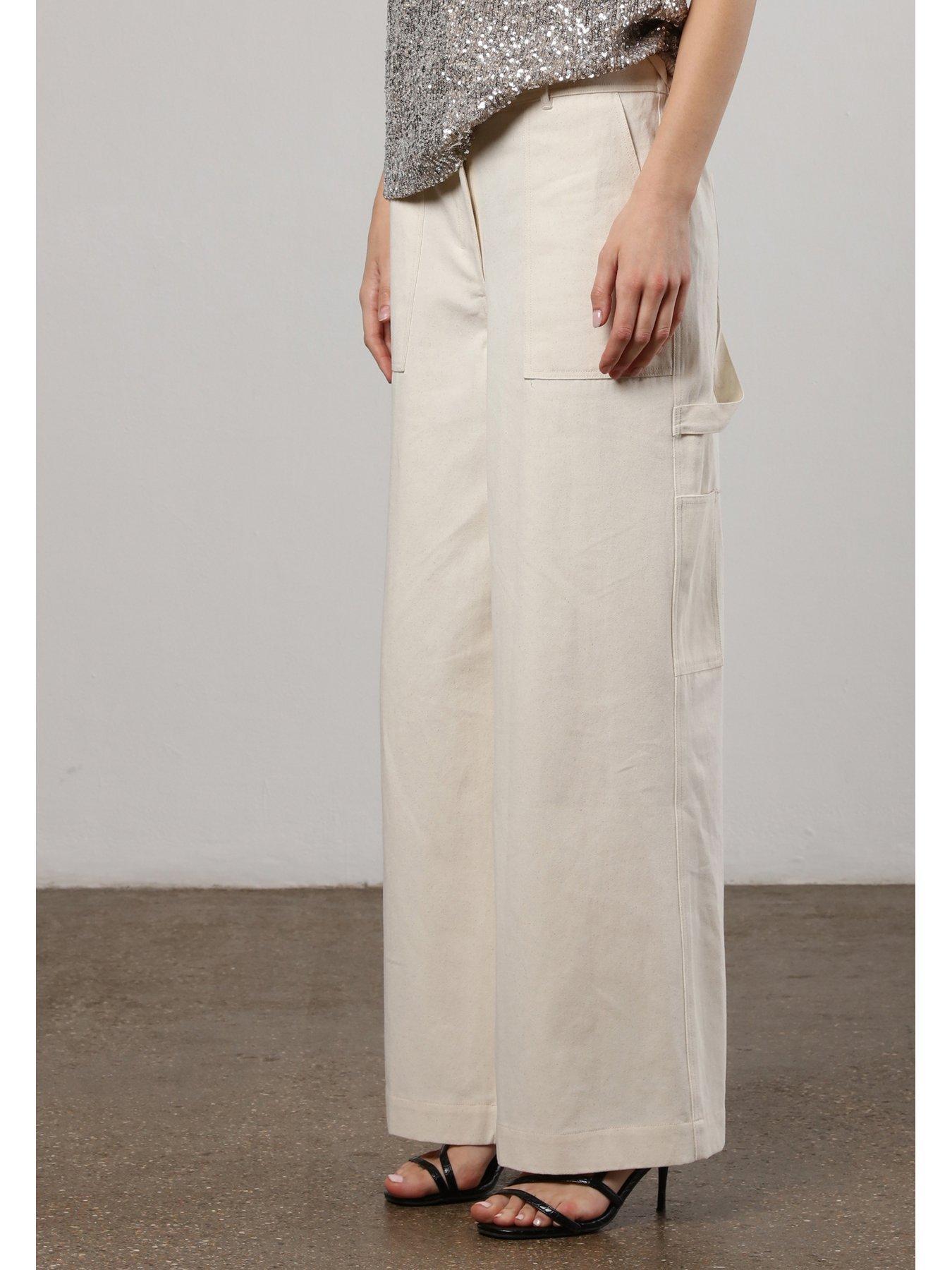 Image 5 of 6 of Religion Wide Leg Carpenter Cargo Trouser - White