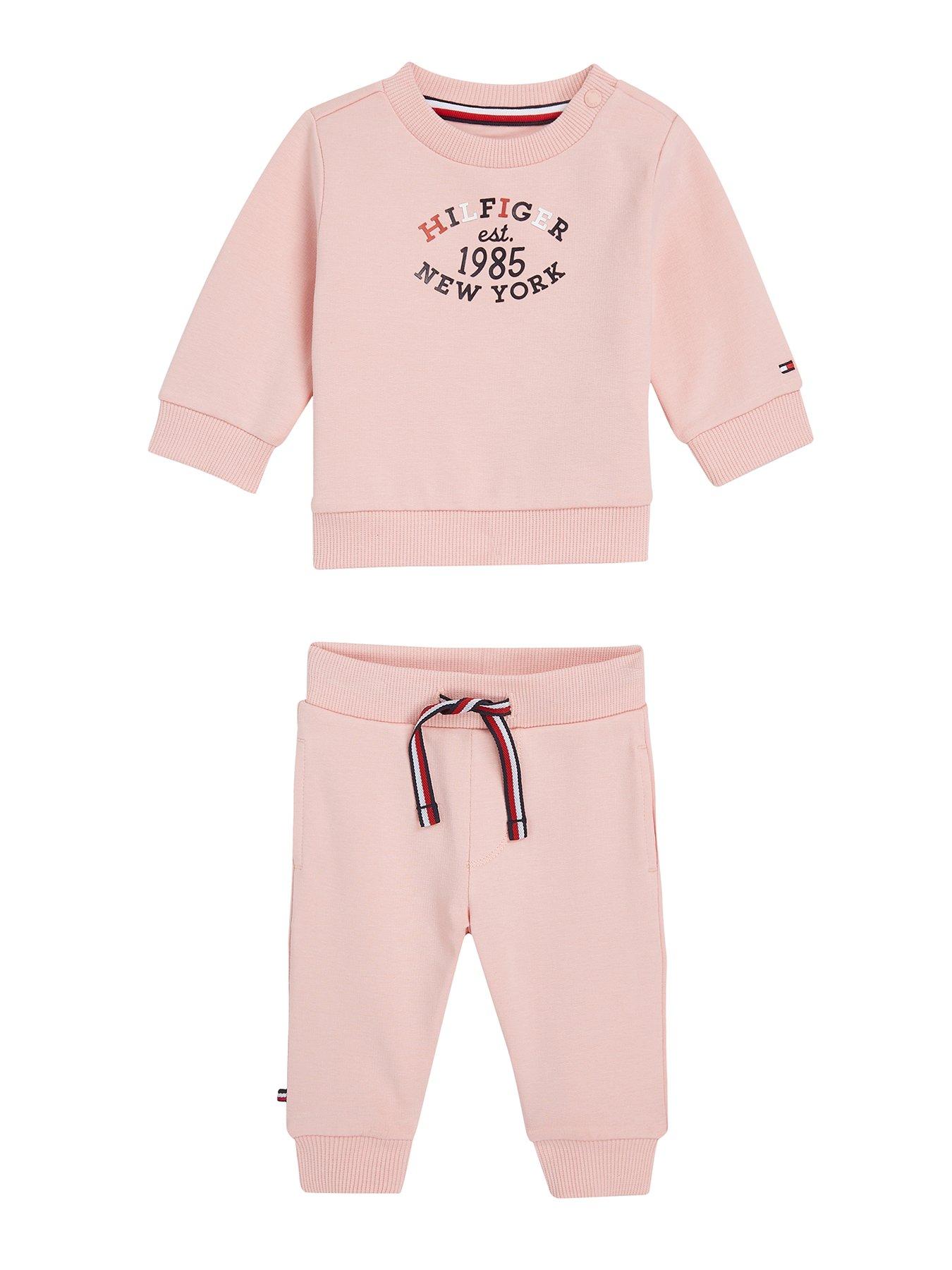 tommy-hilfiger-baby-girls-monotype-oval-2-piece-sweat-set-pinkfront