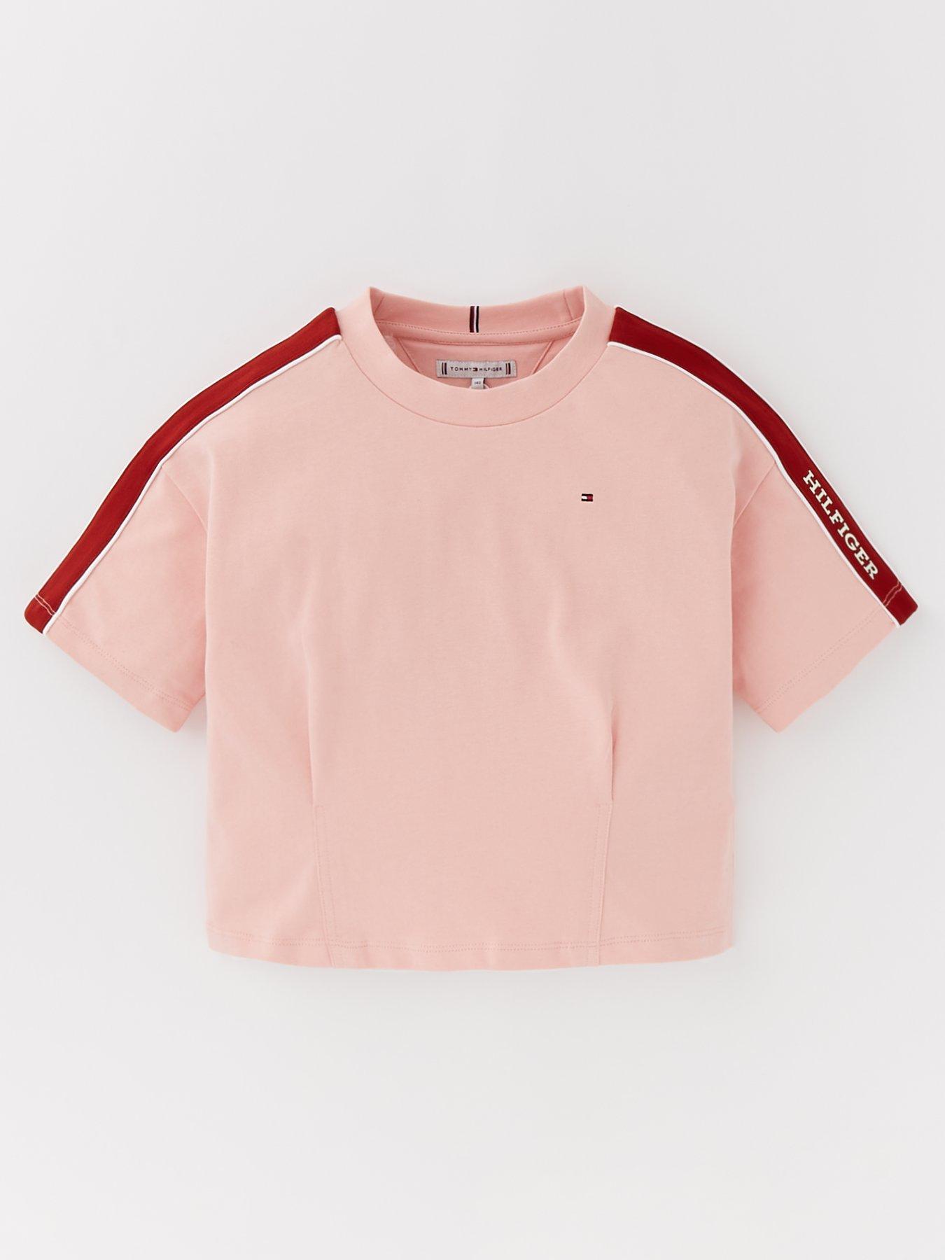 tommy-hilfiger-girls-tape-short-sleeve-t-shirt-pink