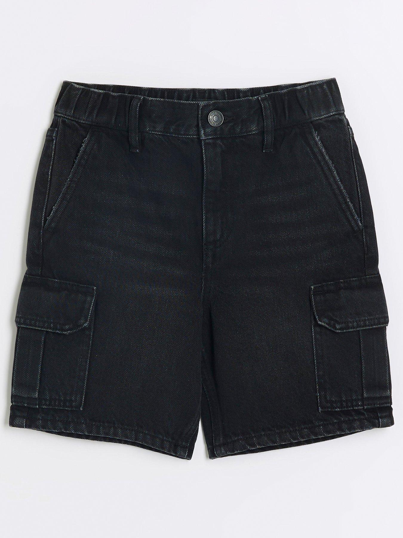 river-island-boys-denim-cargo-shorts-black