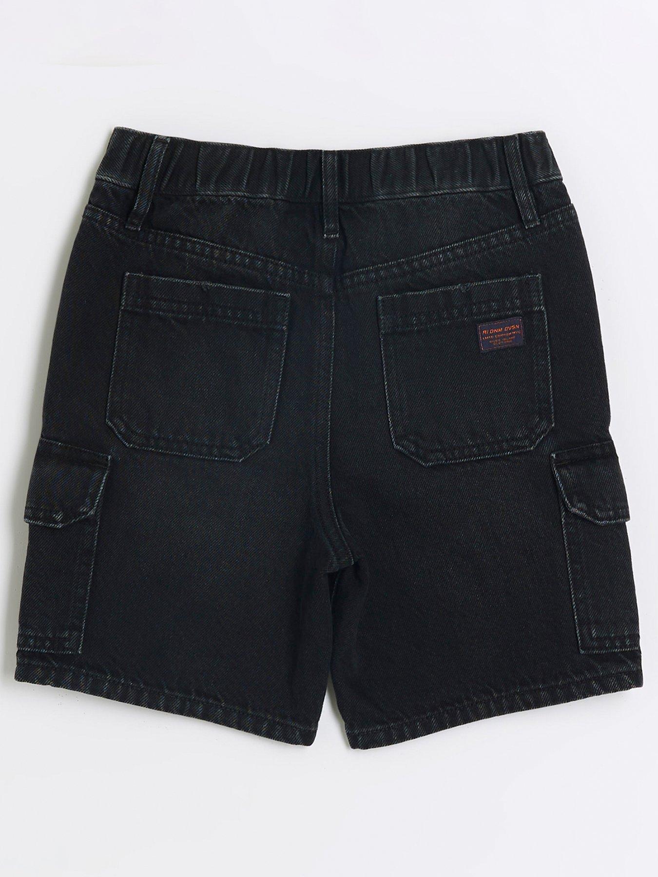 river-island-boys-denim-cargo-shorts-blackback