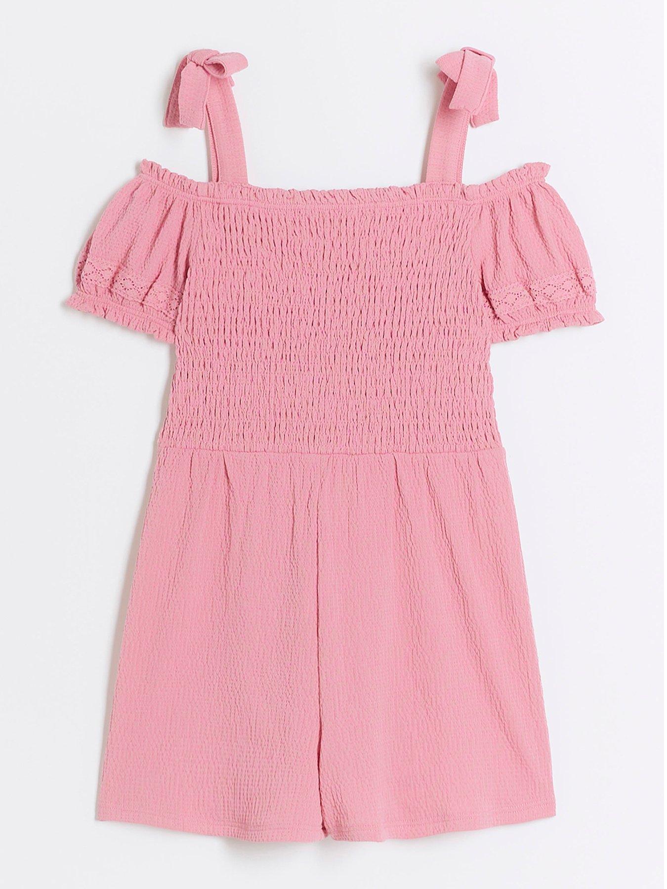 river-island-girls-shirred-playsuit-pinkfront