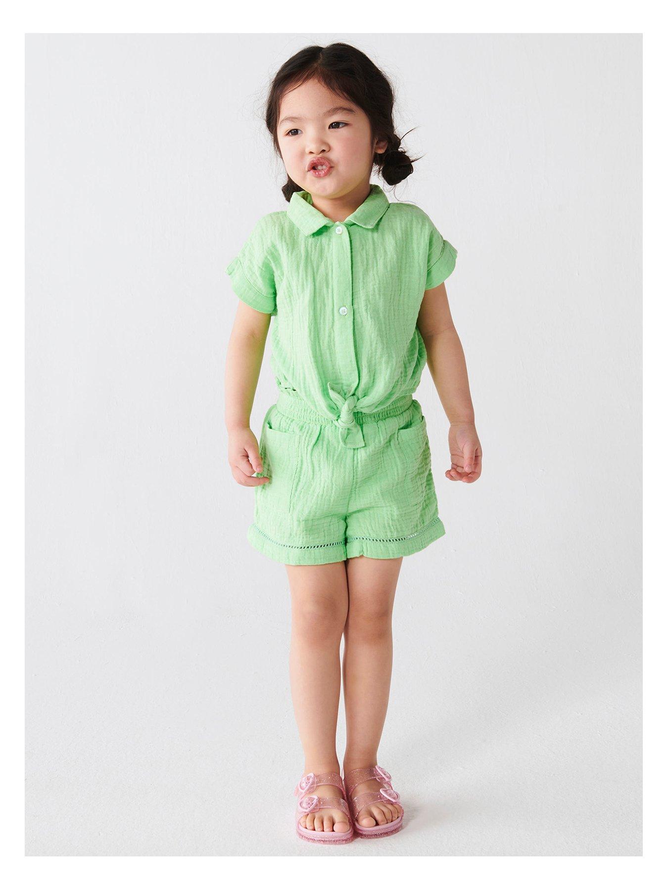 river-island-mini-mg-cheese-cloth-tie-short-set-green