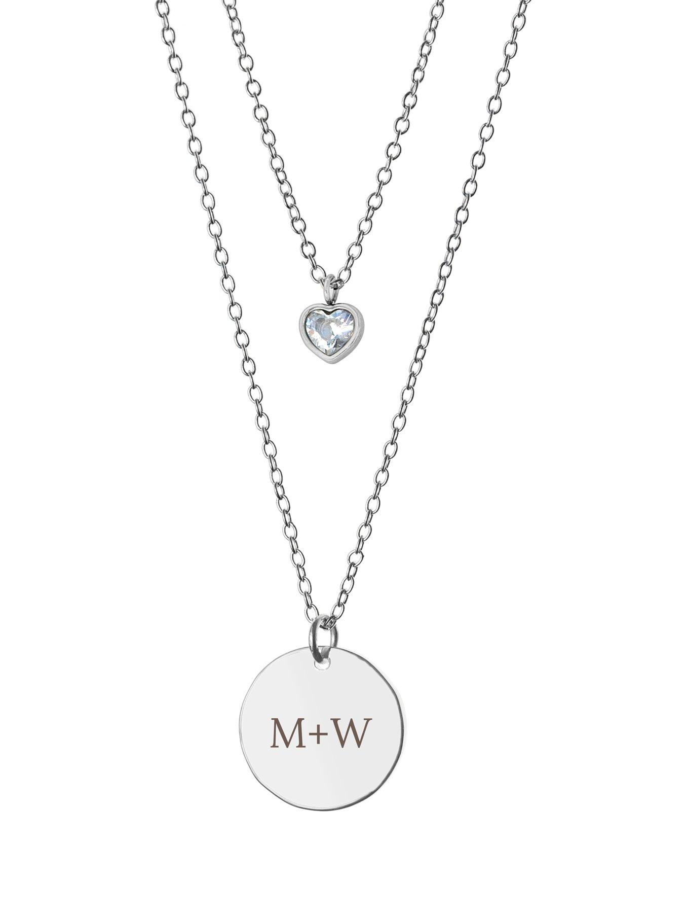 treat-republic-personalised-layered-crystal-heart-and-disc-necklace-in-silverdetail