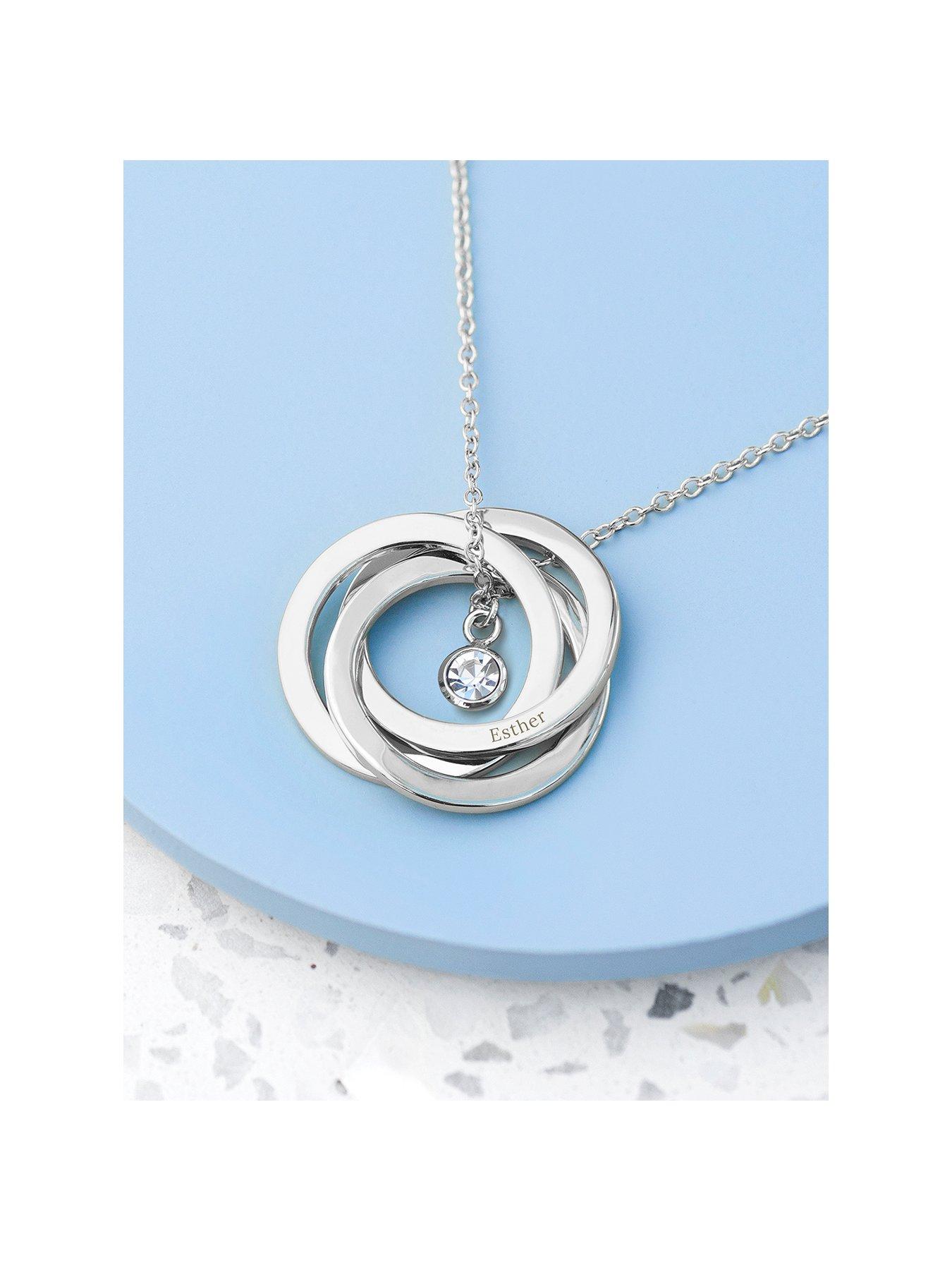 Treat Republic Personalised Russian Ring Necklace in Silver